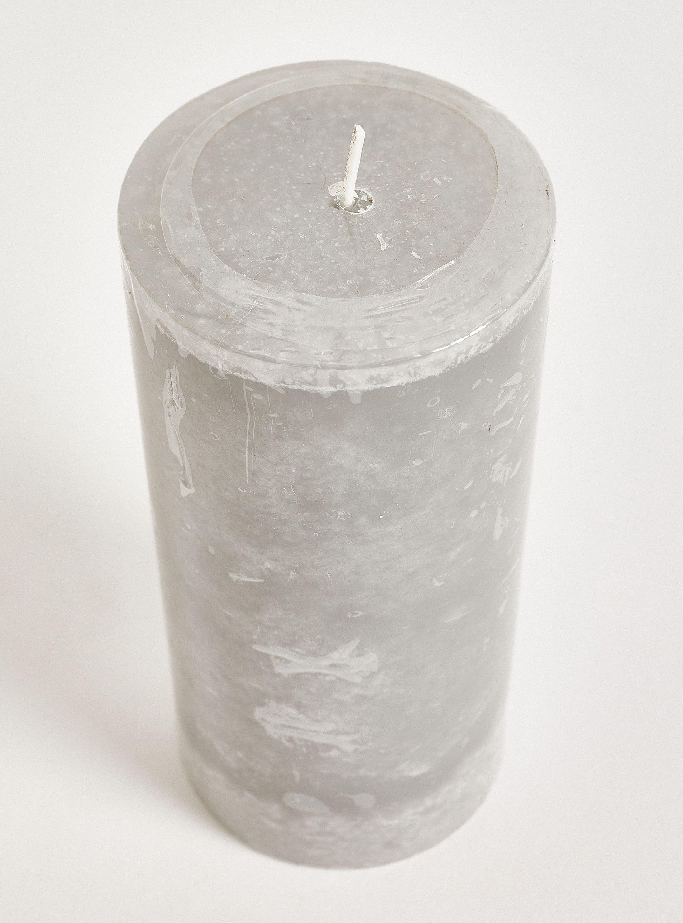 Vela Pilar Gris 15 cm-2