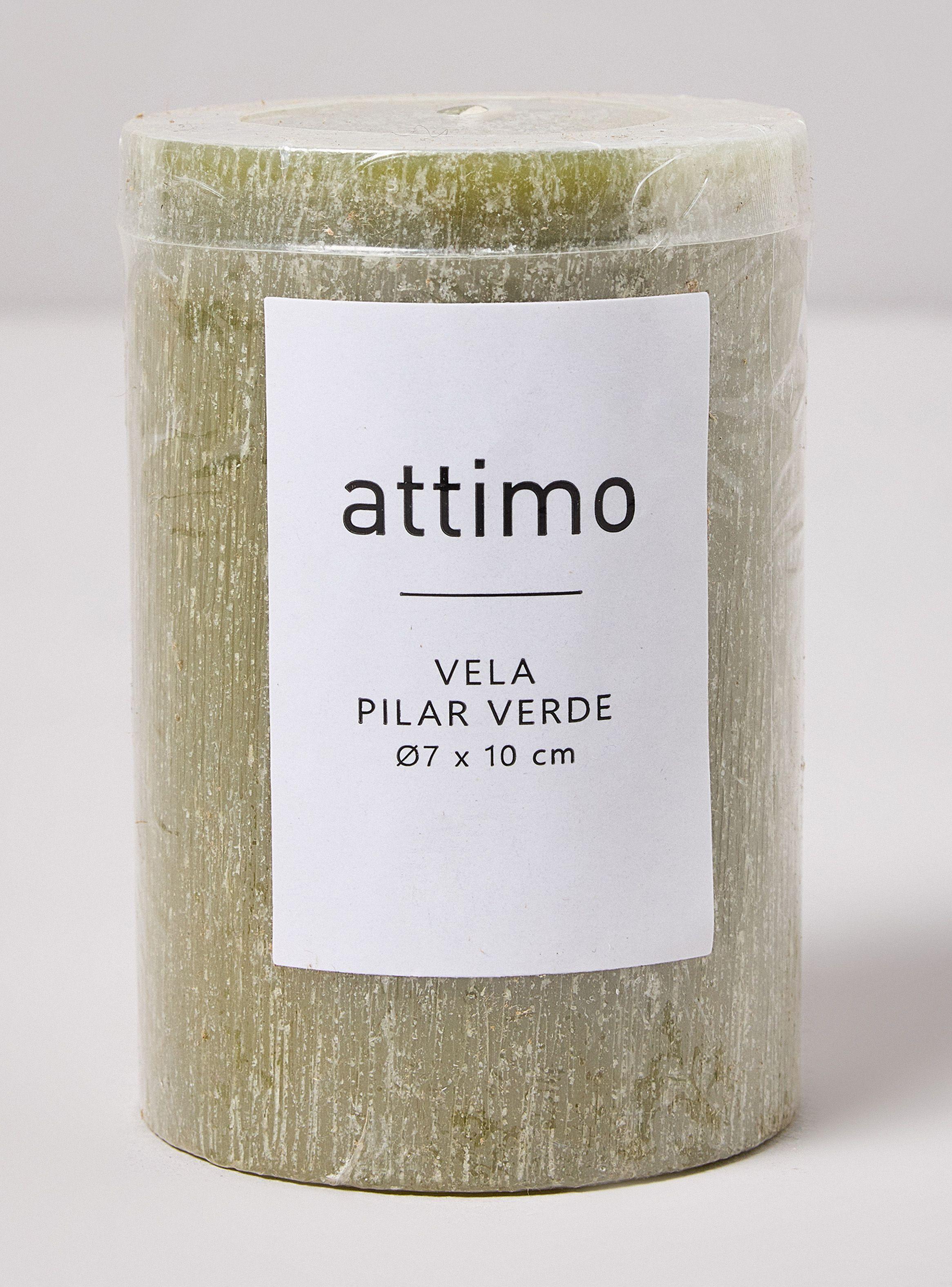 Vela Pilar Verde 10 cm-2