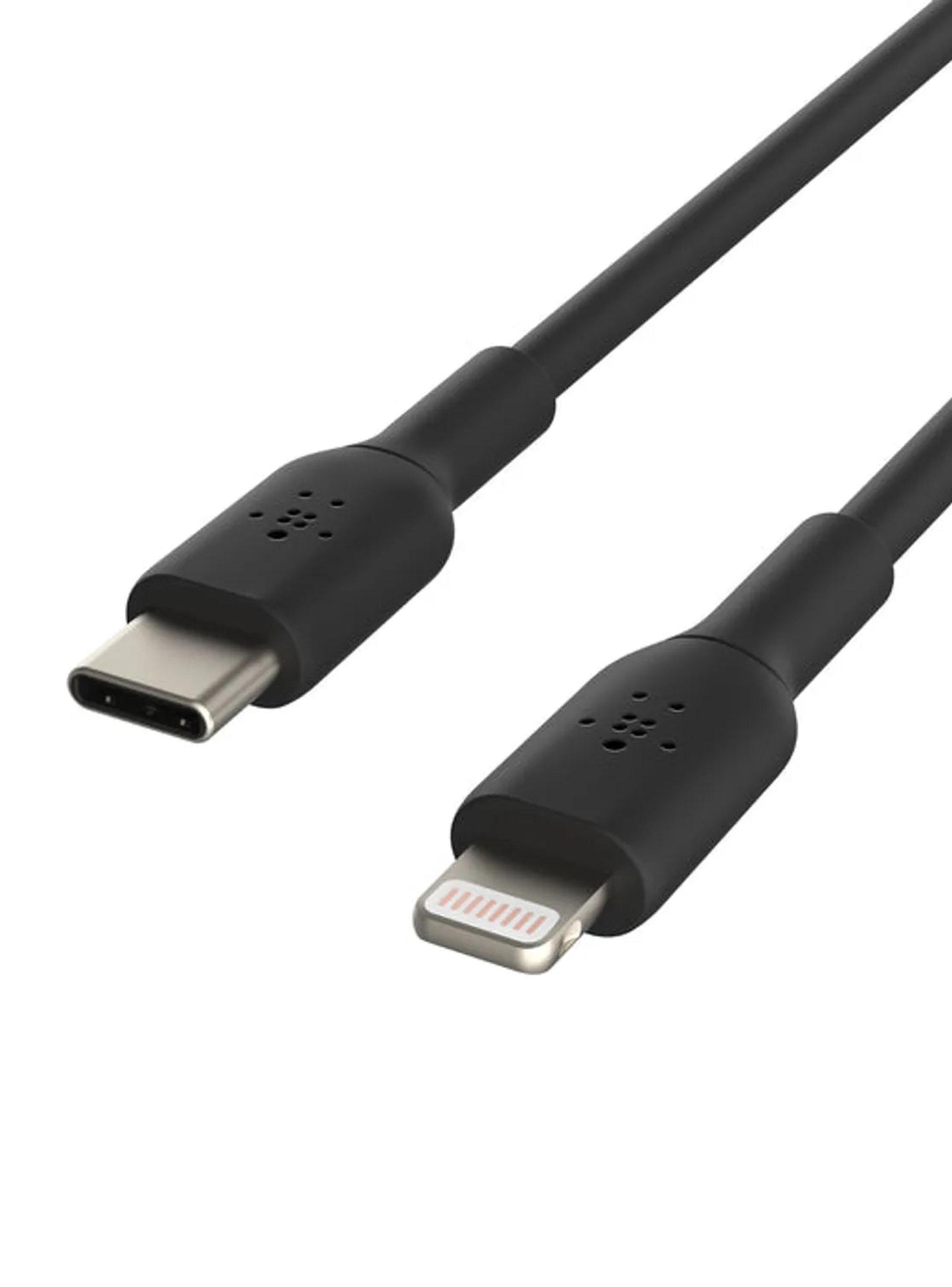 Cable USB-C a Lightning 1m PVC Negro-1