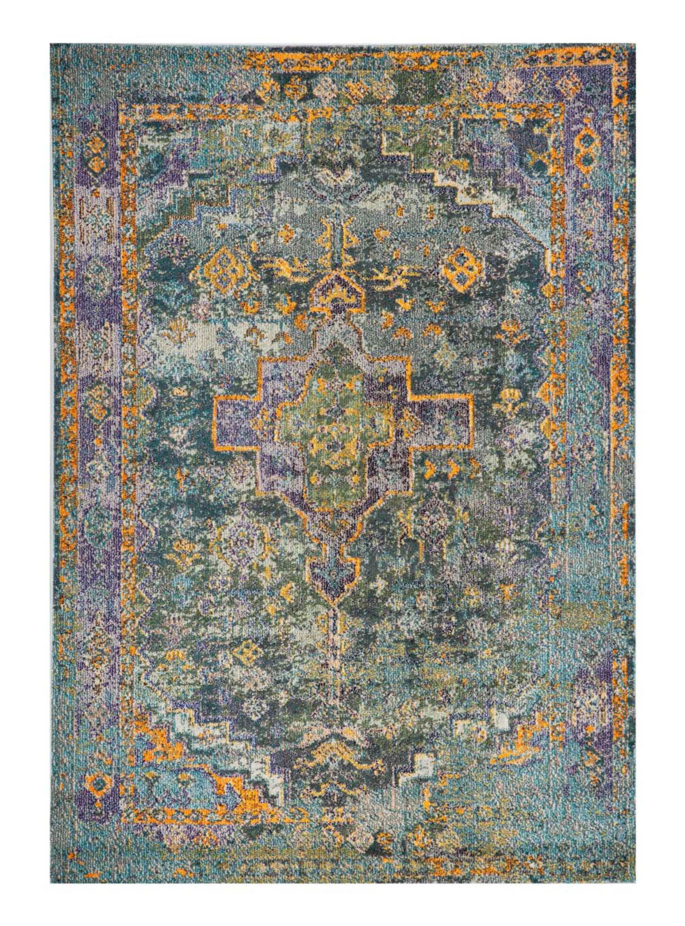 Alfombra Color Azul Bordes 160 x 230 cm-0