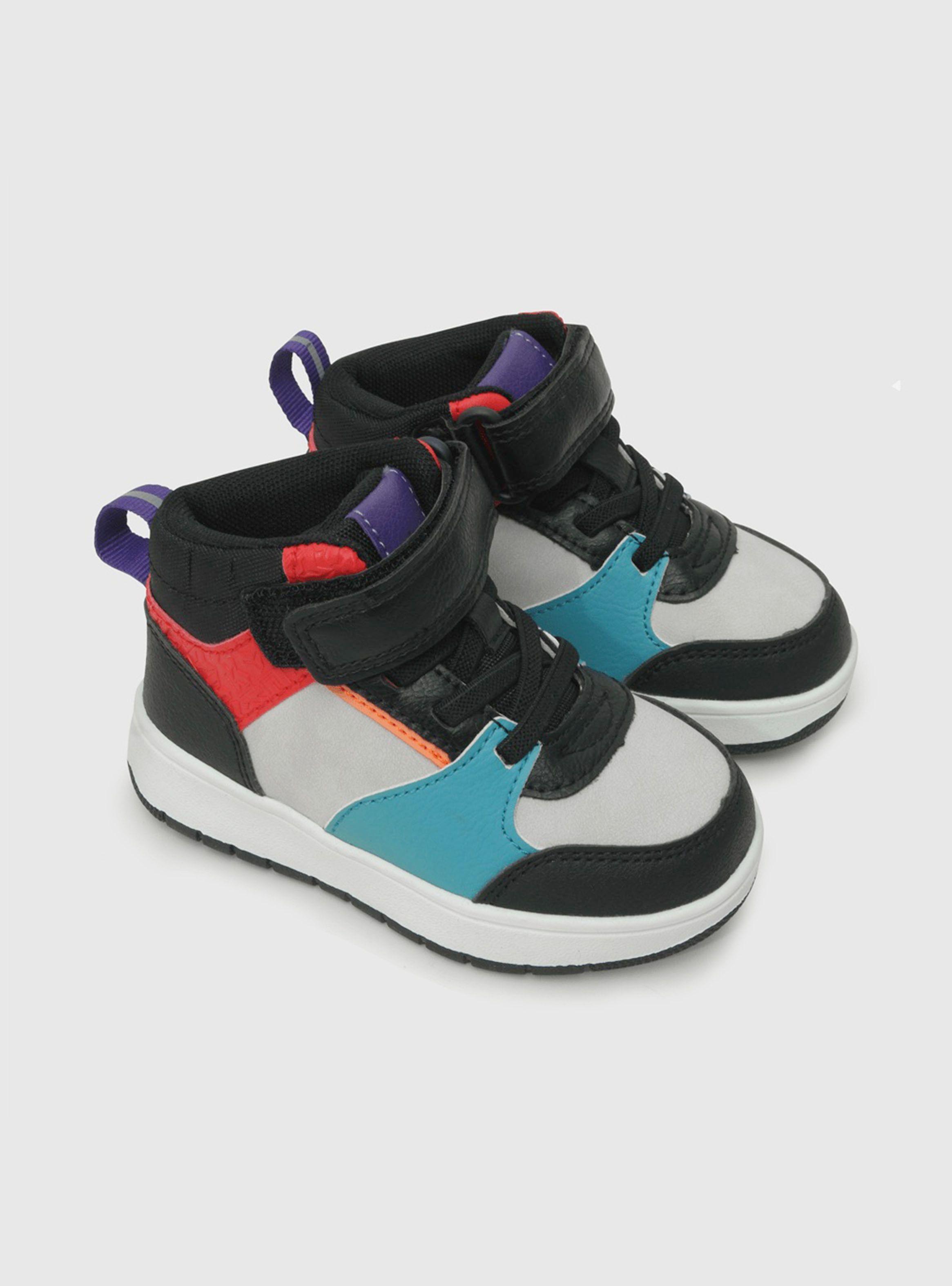 Zapatilla Urbana Basket Style Velcro Elástico Niño-1