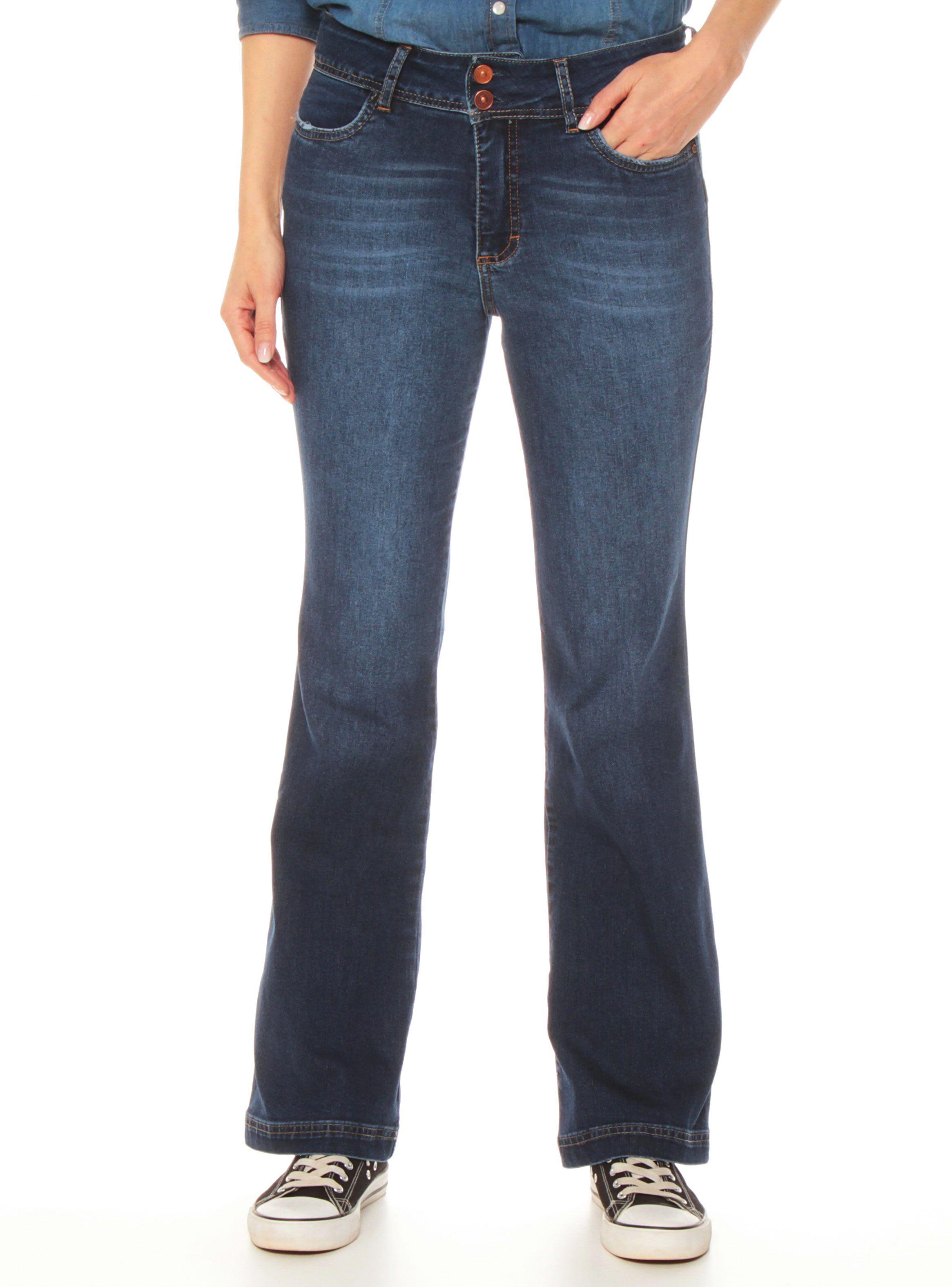 Jeans Flare Tiro Alto Secret-0