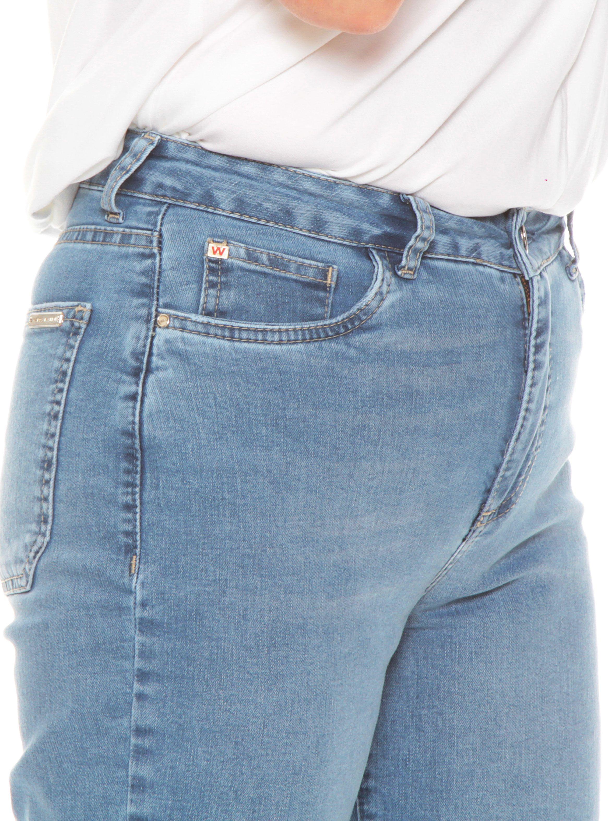 Jeans Flare Tiro Medio Sin Basta Pretina Botón-2