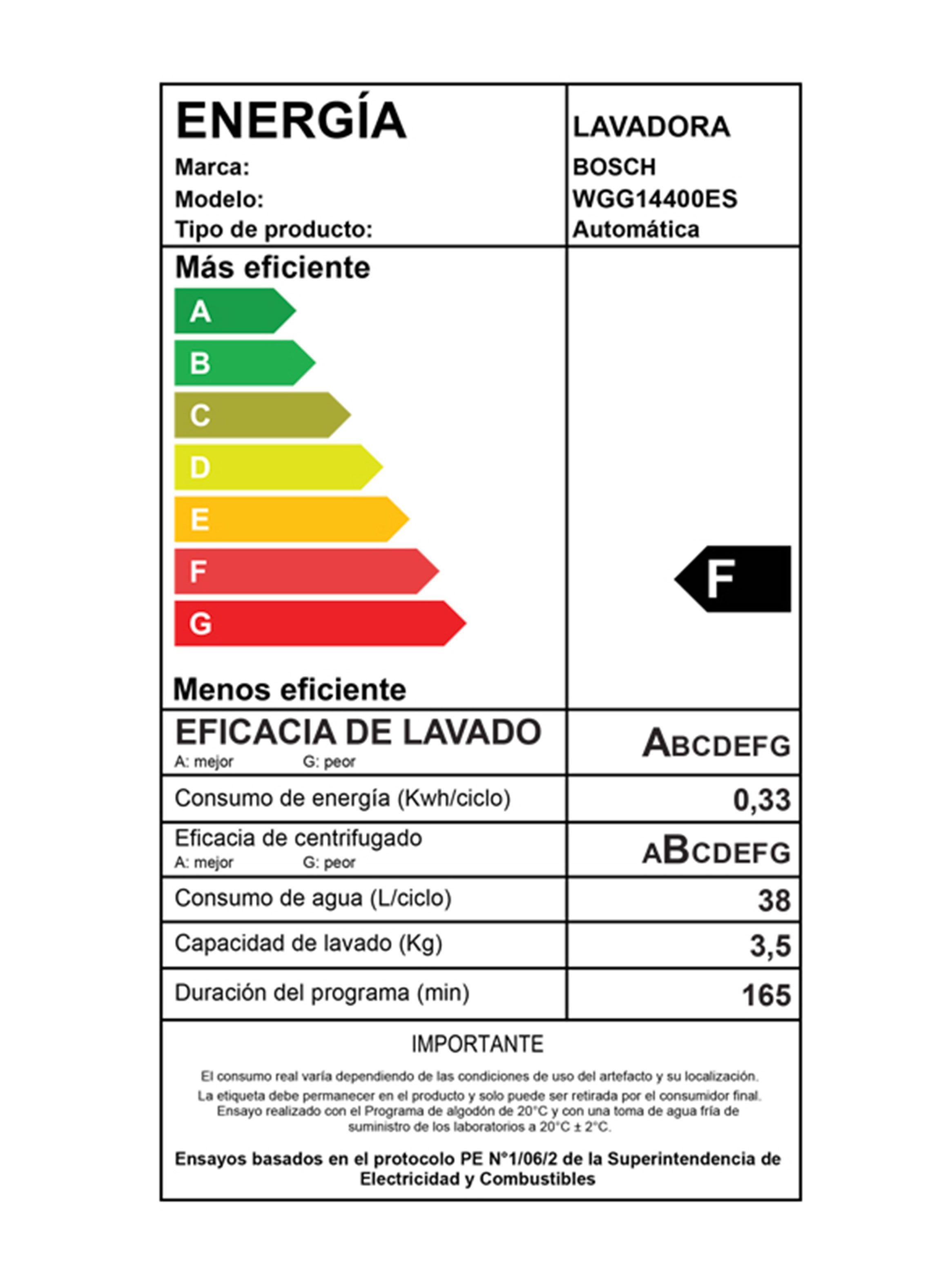 Lavadora Carga Frontal 9 kg WGG14400ES Blanca-9