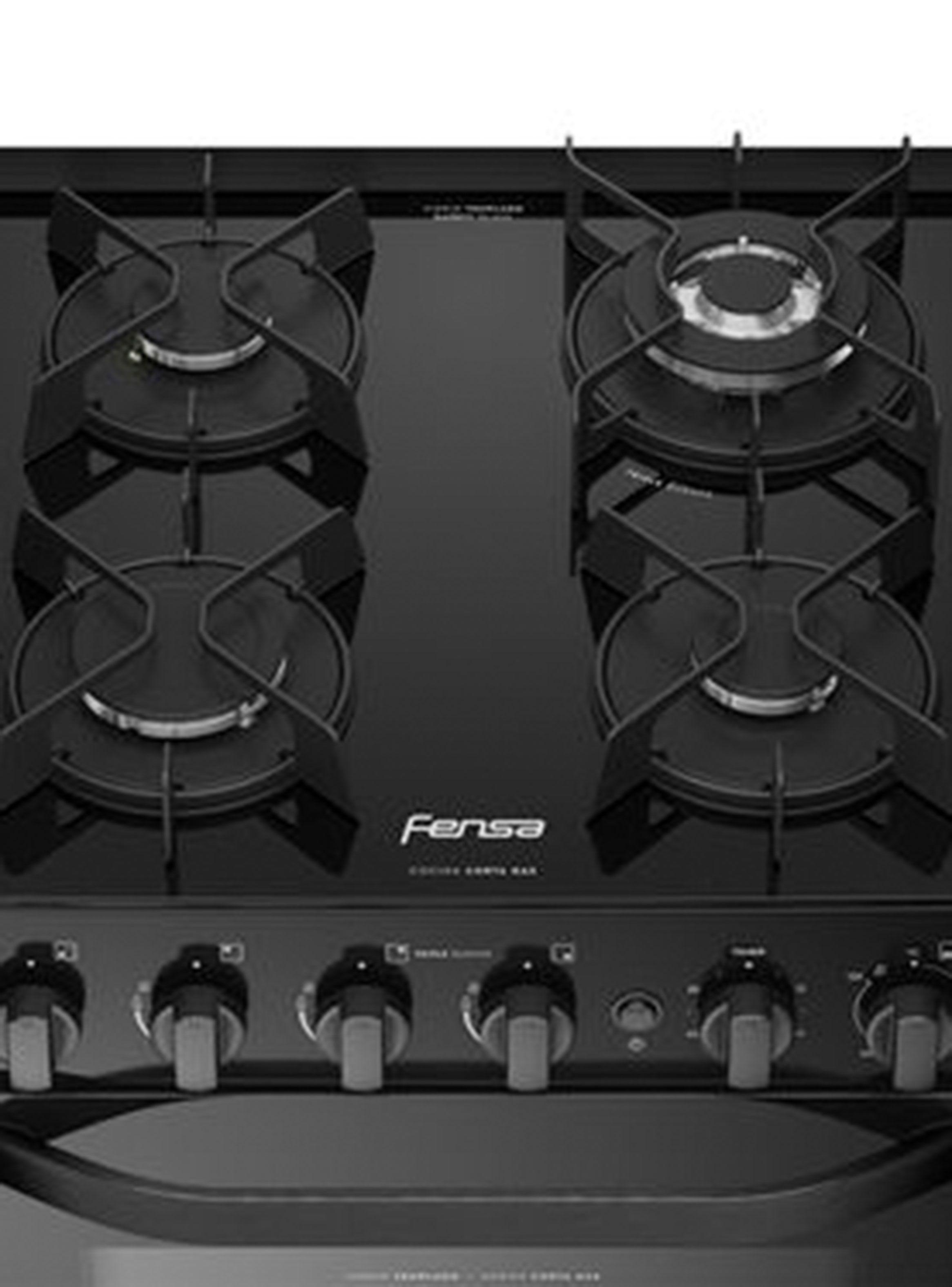 Cocina a Gas 4 Quemadores F 3000 BT Negro-2