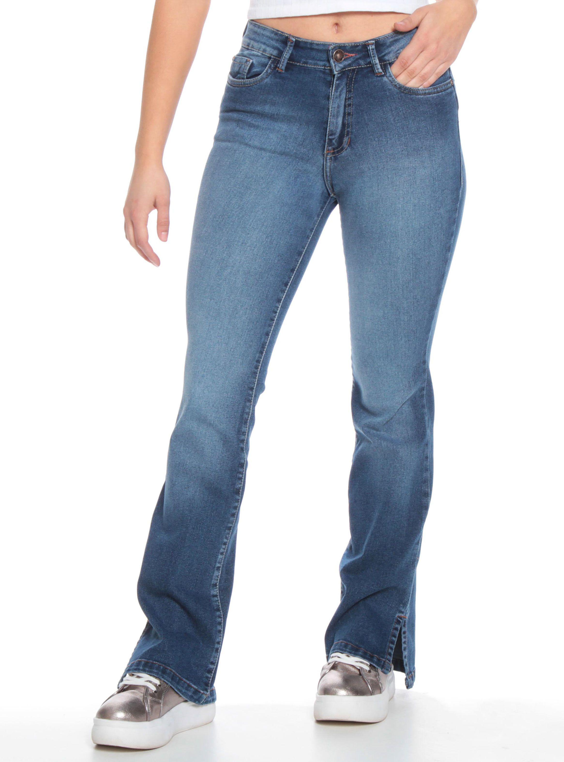 Jeans Recto Tiro Alto con Aberturas-1