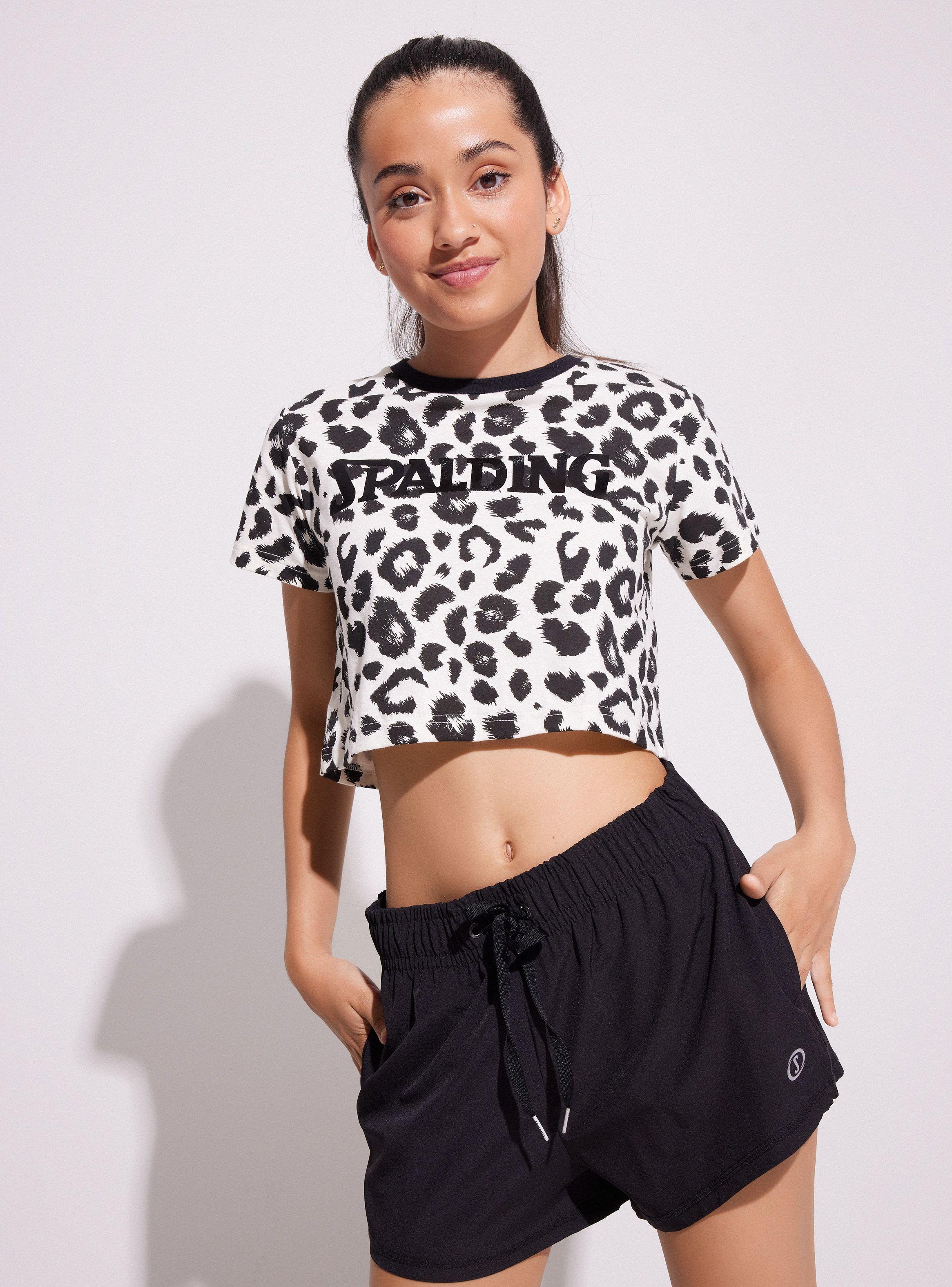 Polera Crop con Estampado Animal Print-0