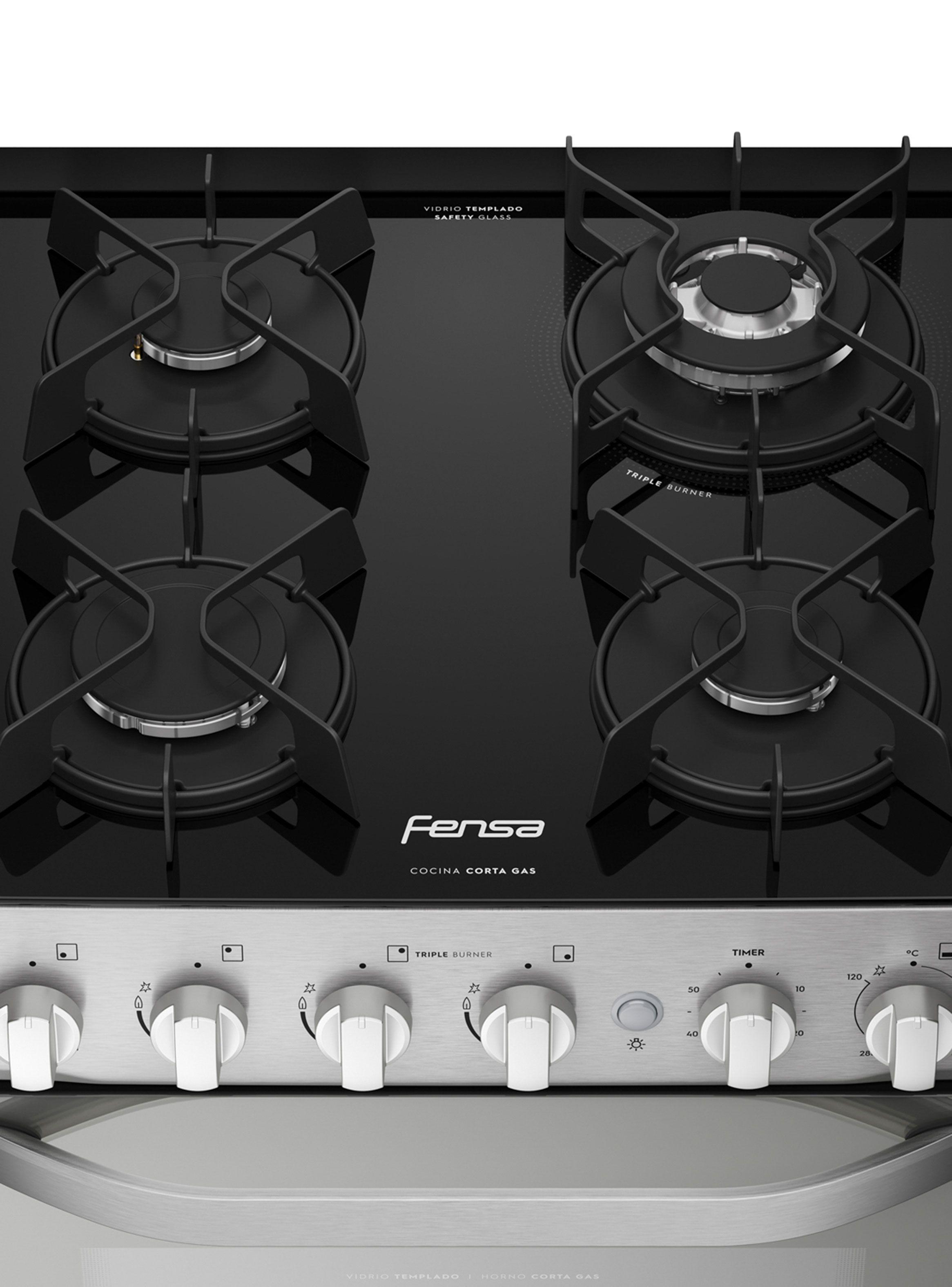 Cocina a Gas 4 Quemadores F 3000 RT Espejado-2