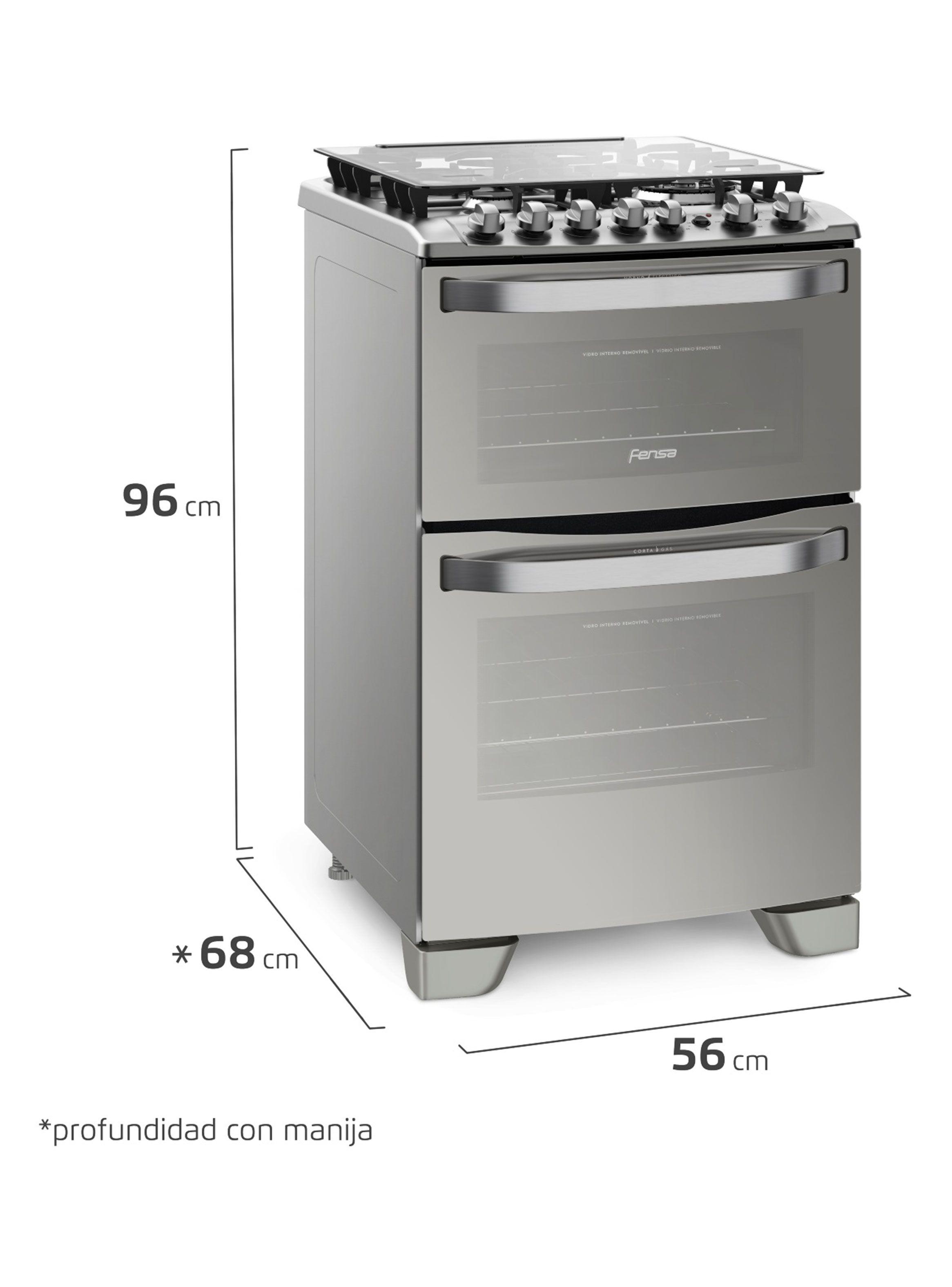 Cocina a Gas 4 Quemadores 56 DXT Color Espejado-1