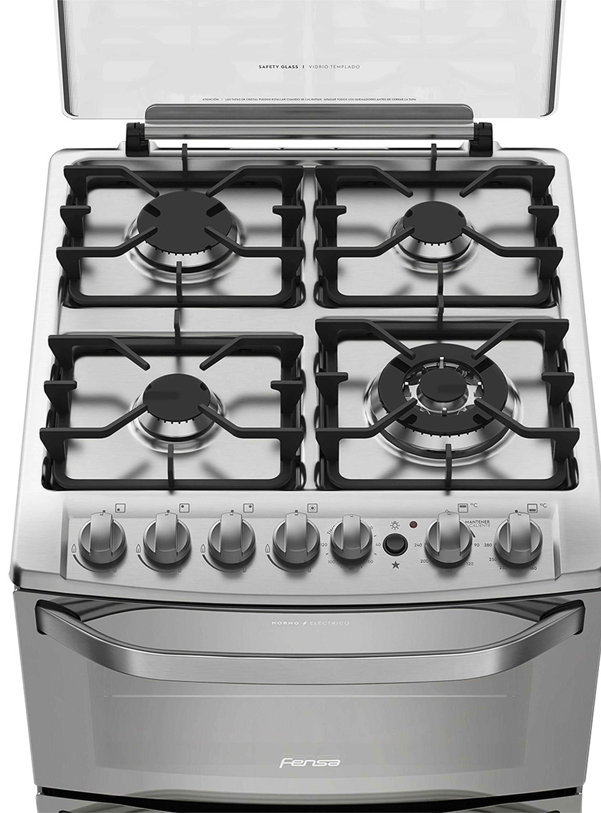 Cocina a Gas 4 Quemadores 56 DXT Color Espejado-2
