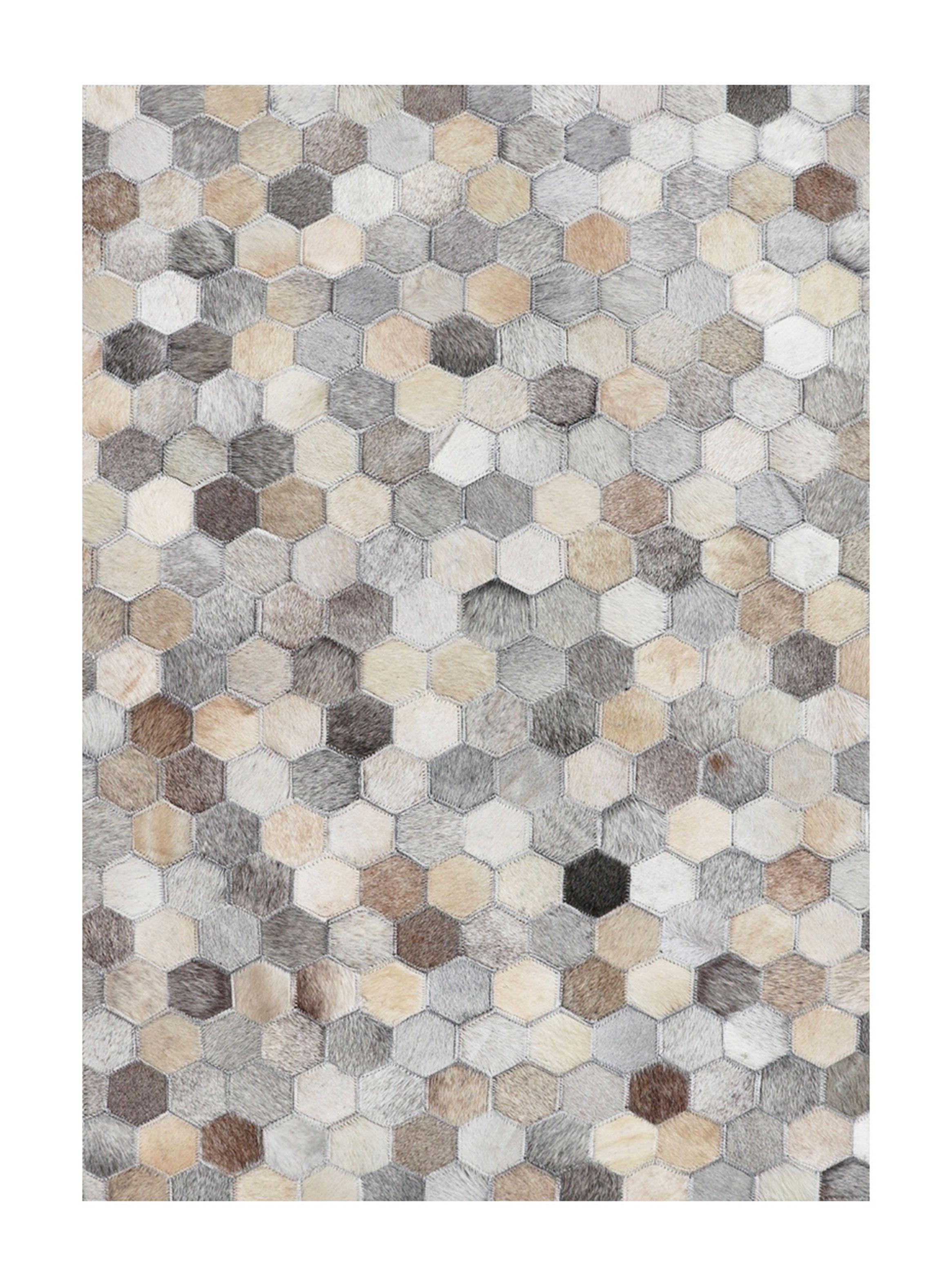 Alfombra Cuero Patch 140x200 cm Gris-0