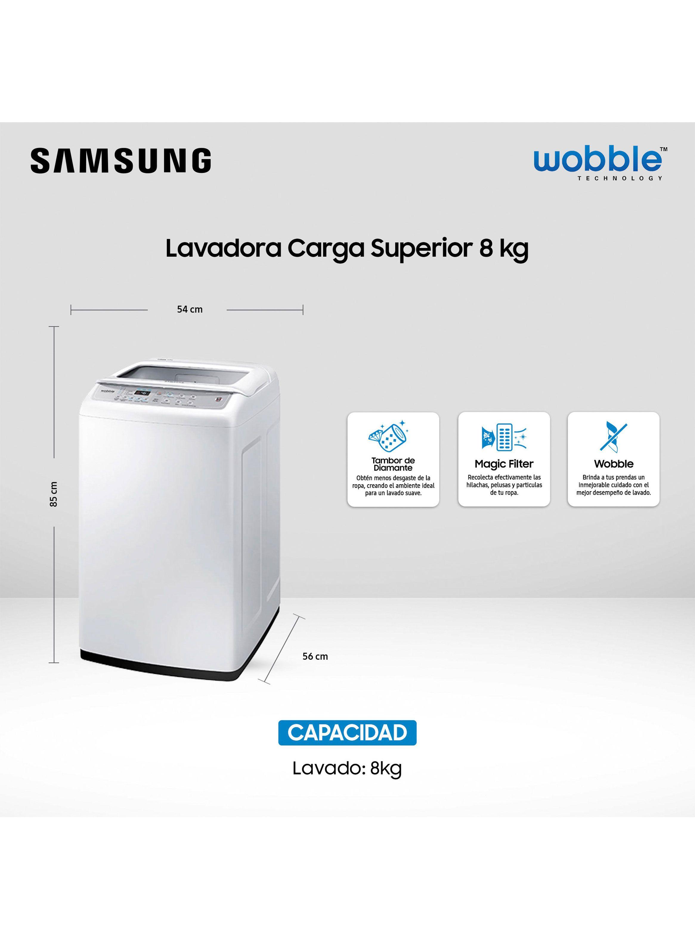 Lavadora de Carga Superior 8 Kg Wobble WA80H4200SW1ZS-1