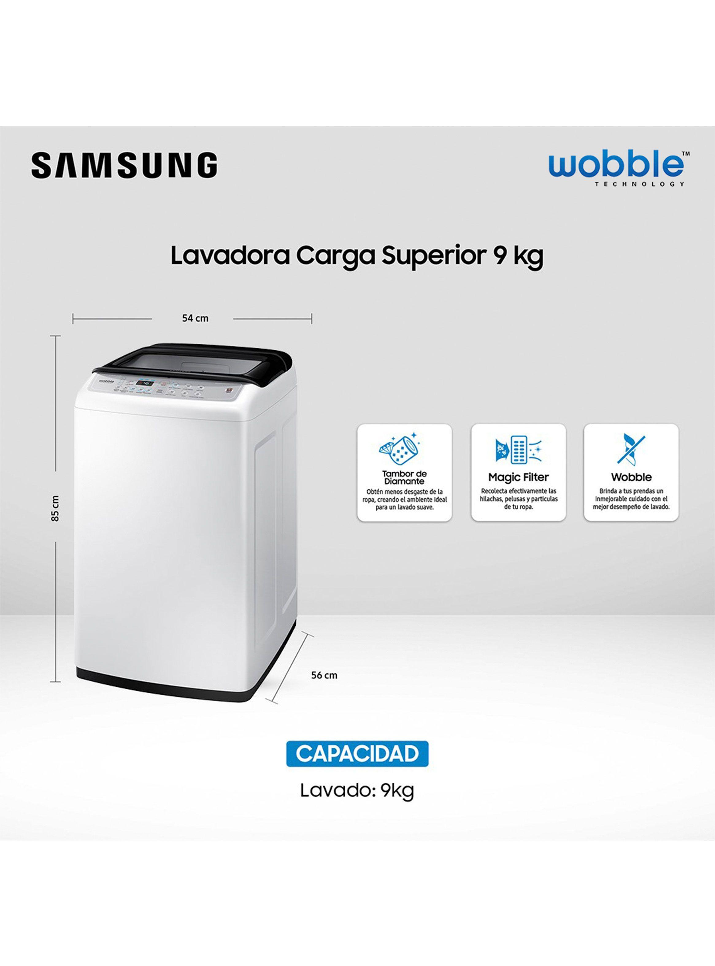 Lavadora de Carga Superior 9 Kg con Wobble WA90H4400SW1ZS-1