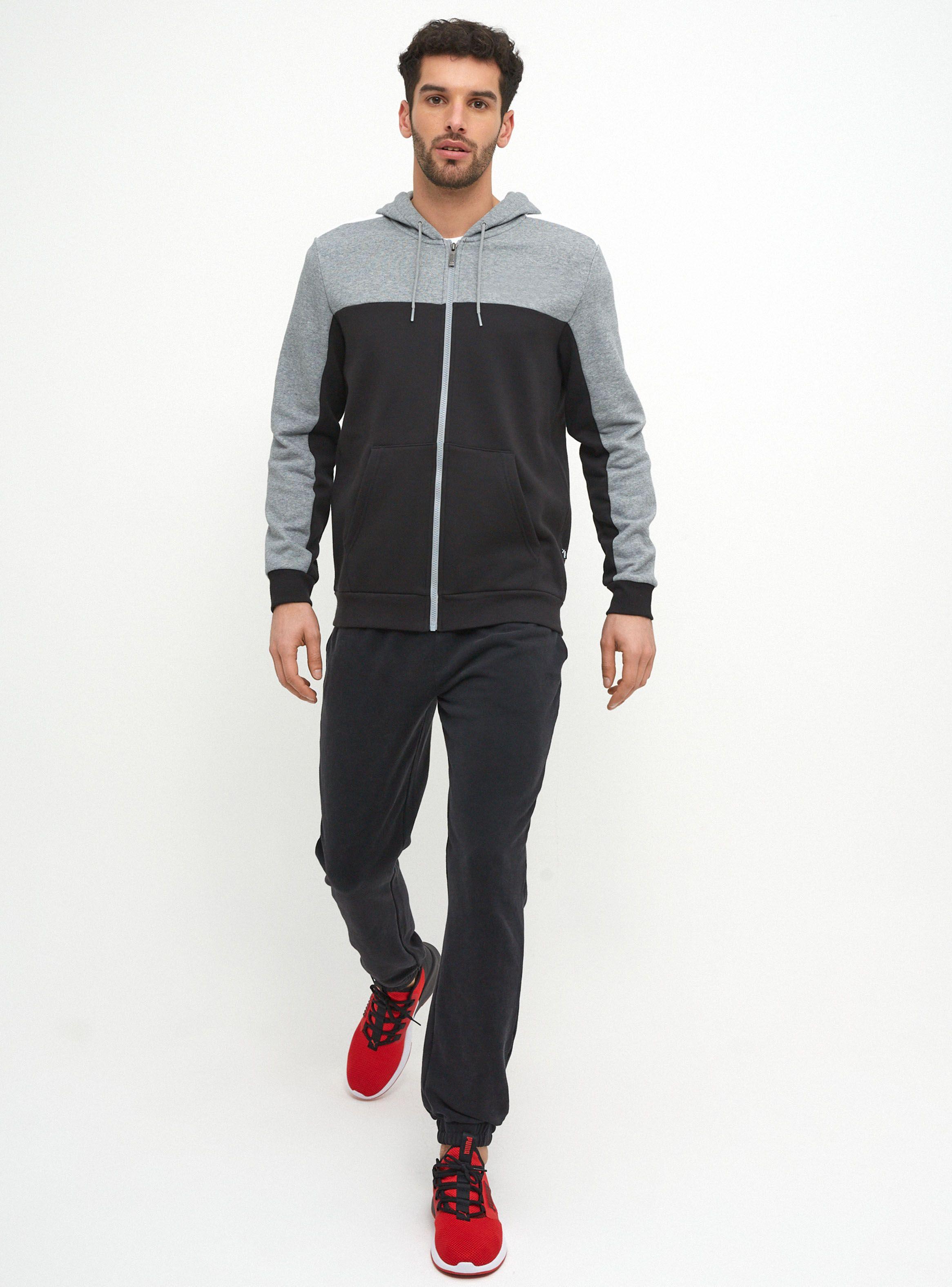Polerón Ess+ Block Full-Zip Hoodie Fl Negro Hombre-3