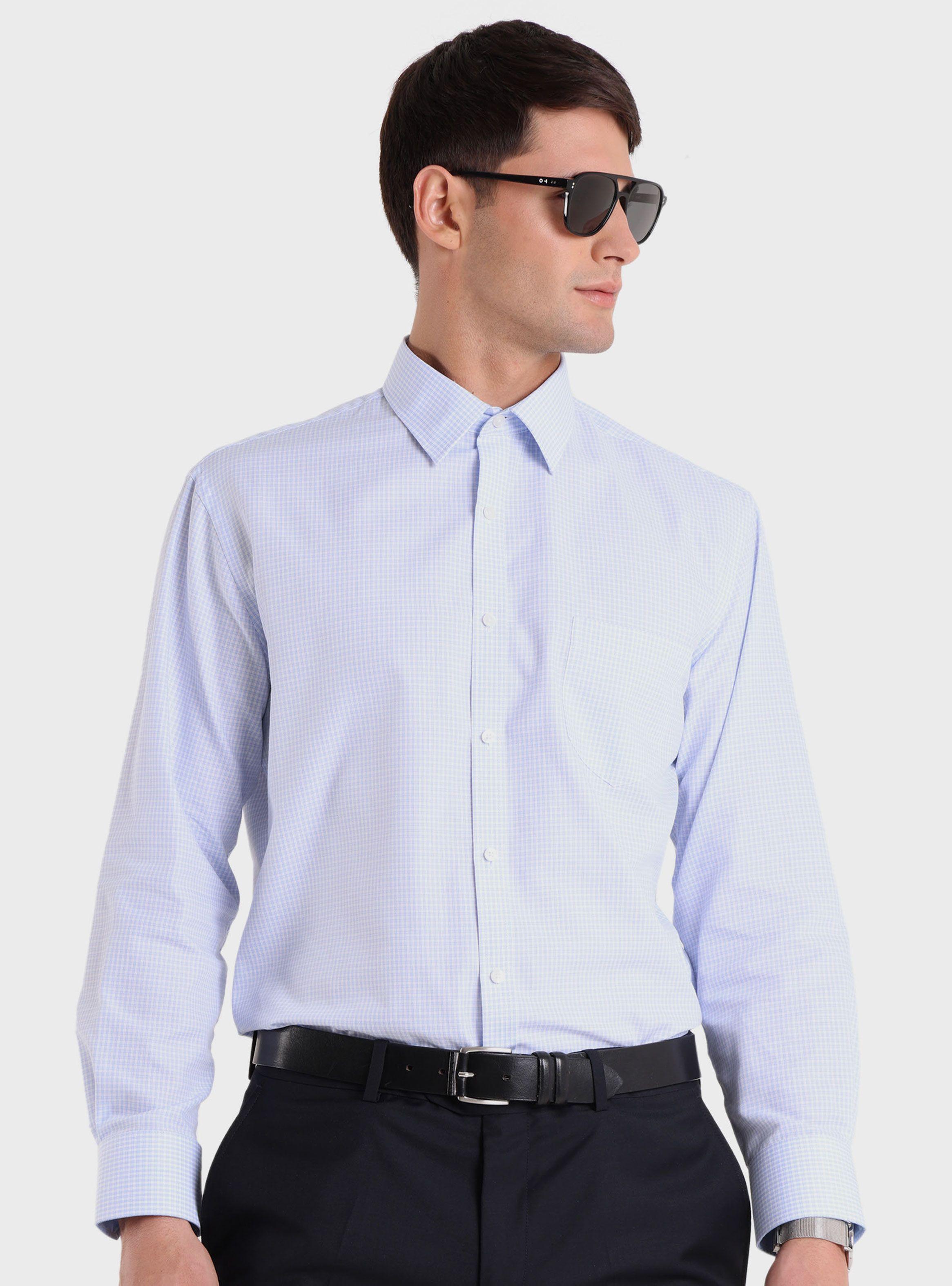 Camisa Estampada Cuadros Manga Larga-0