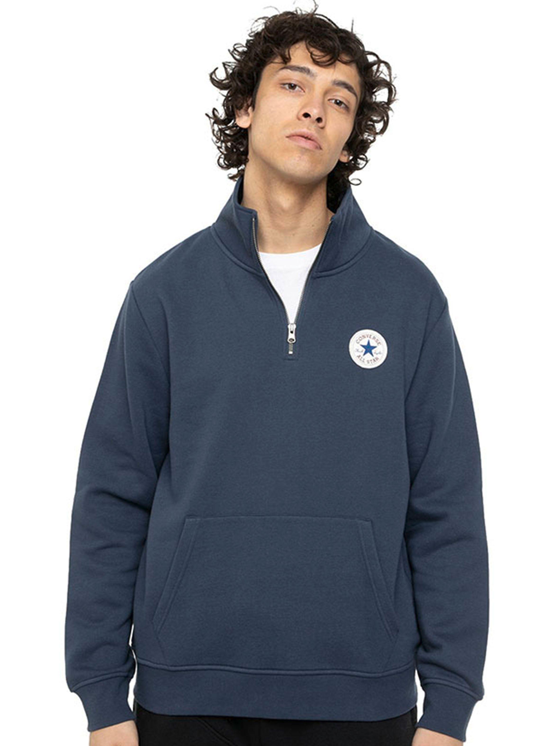 Polerón Azul Basic Half Zip-0