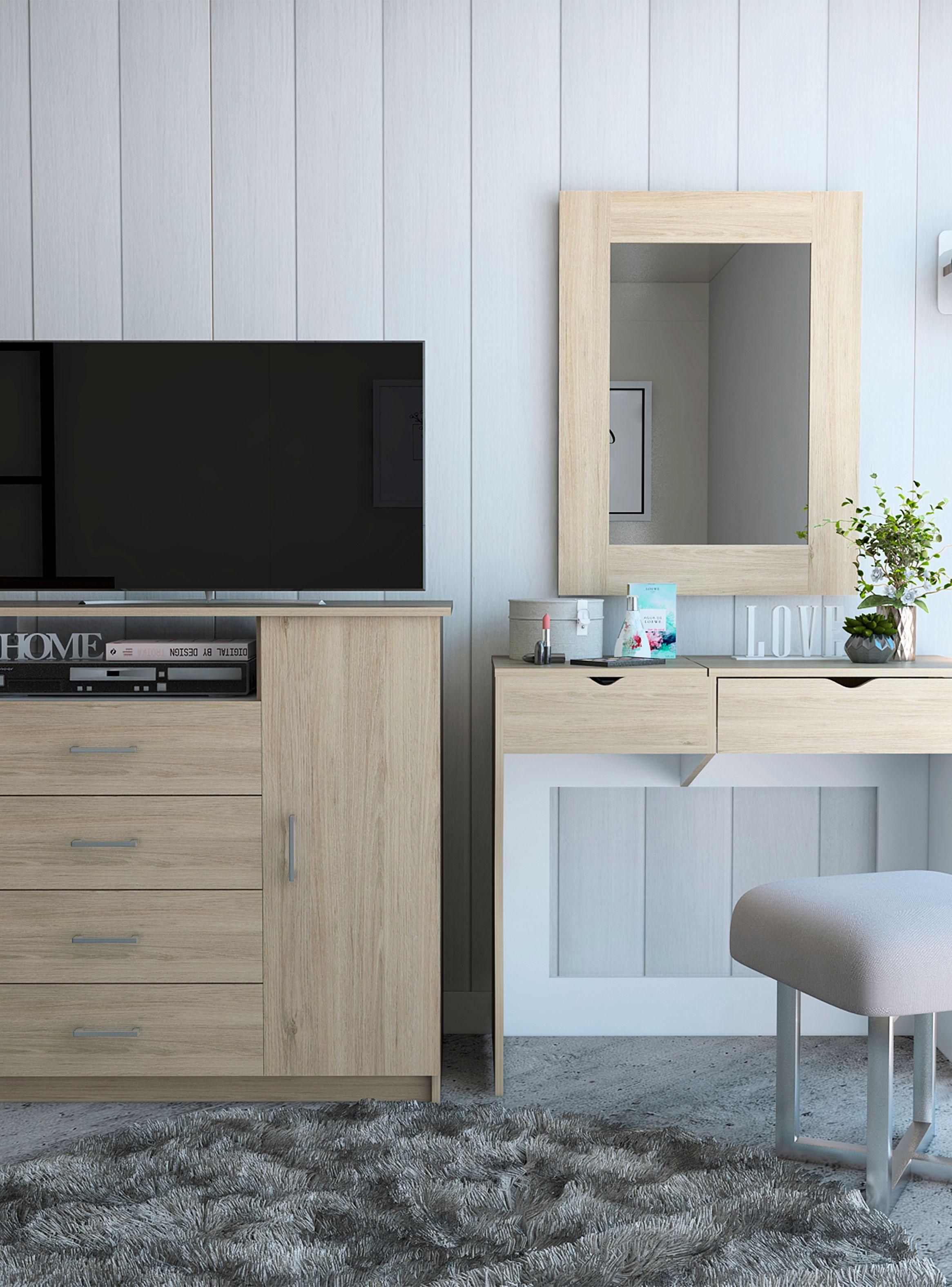 Tocador + Espejo + Cómoda Perla-4