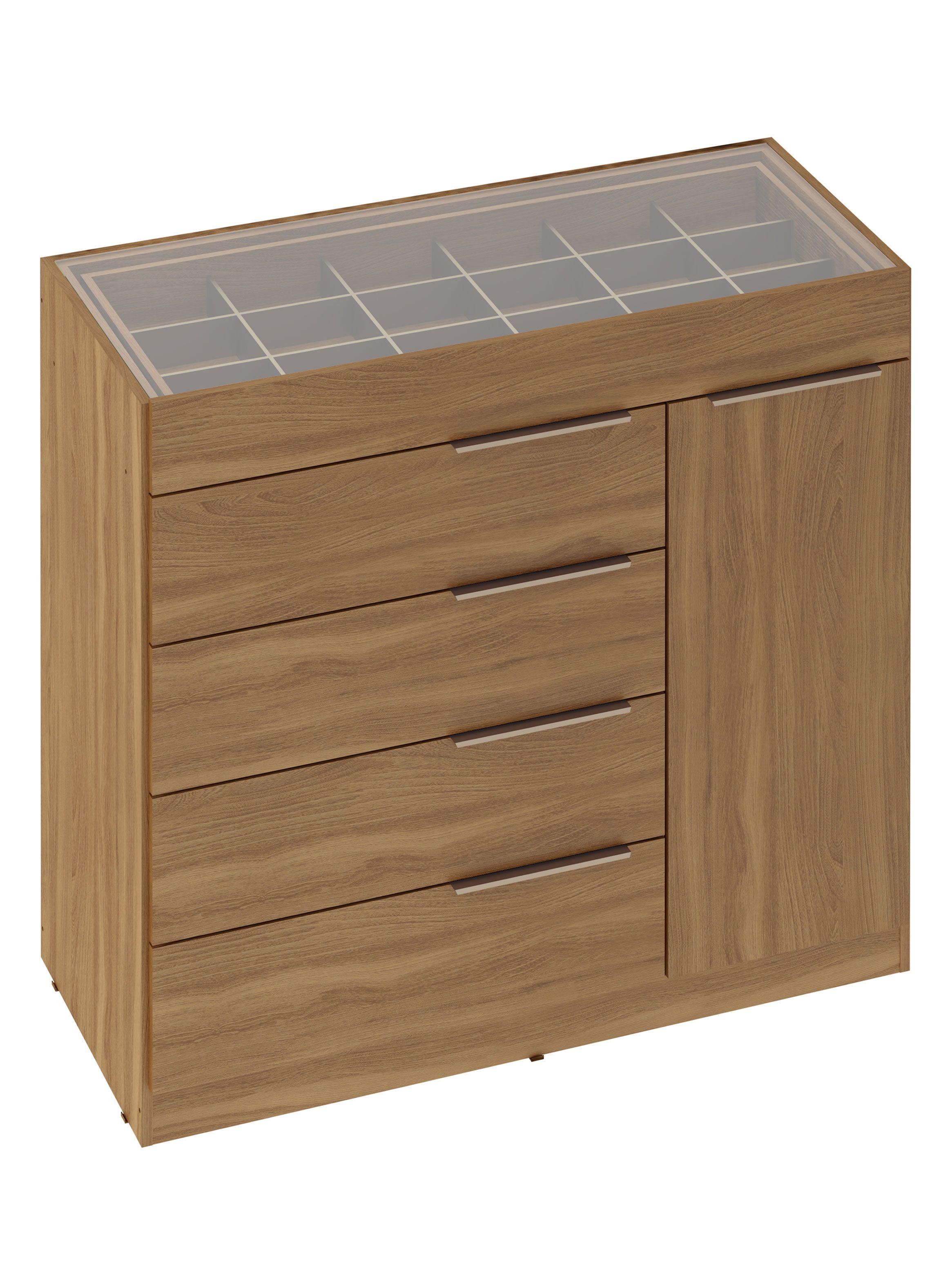 Cómoda Lume Porta Joga 4 Cajones 1 Puerta-0