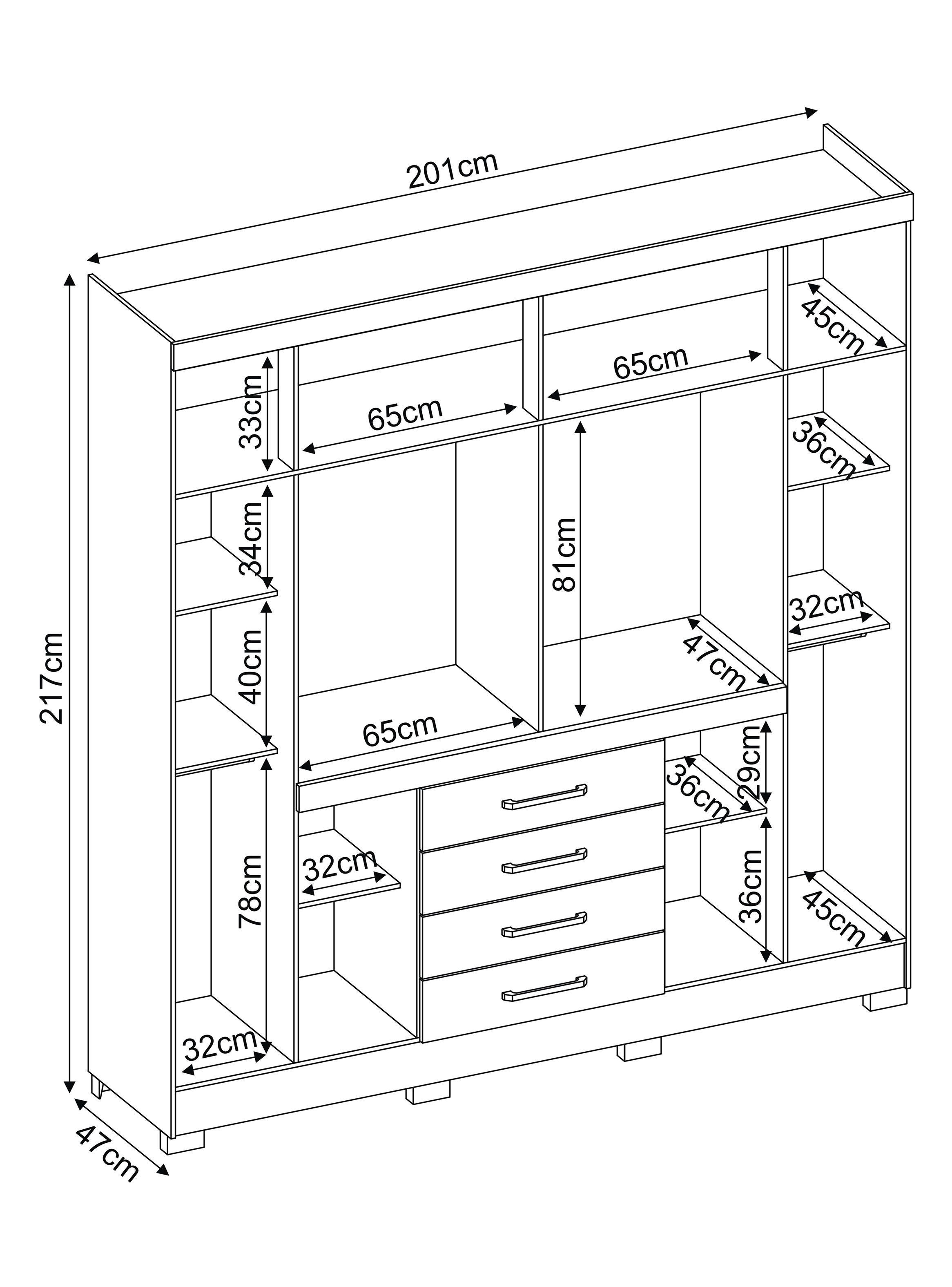 Clóset New Realce 8 Puertas 4 Cajones-1