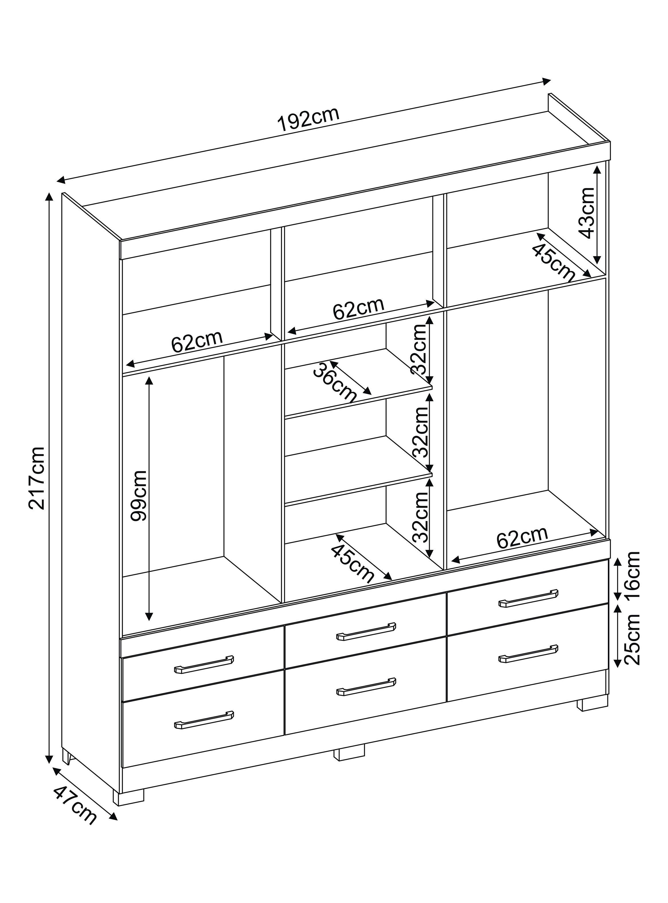 Clóset Veneto 6 Puertas 6 Cajones-1