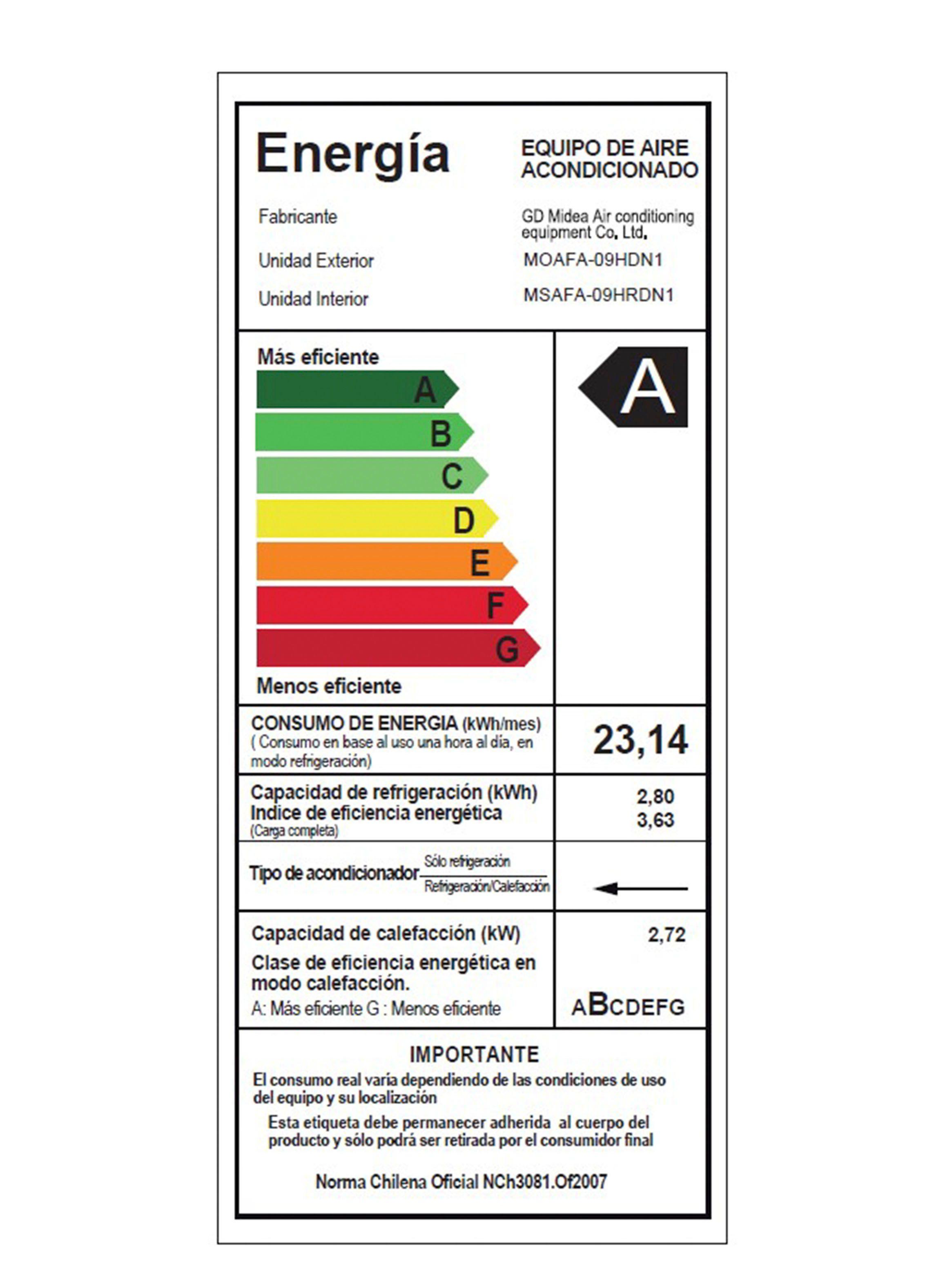 Split Mural Midea Inverter Frío/Calor 9.000 BTU Forest-4