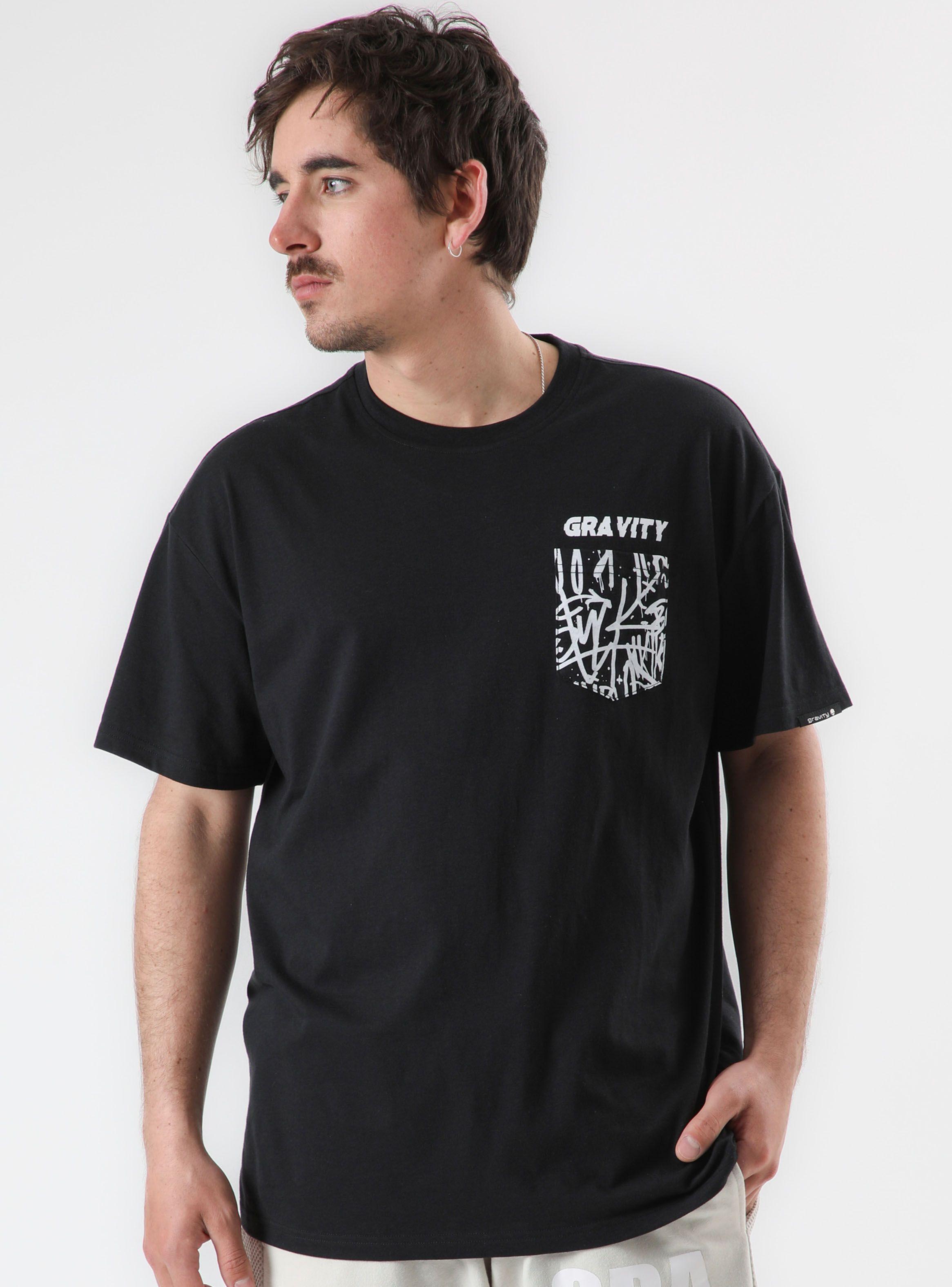 Polera MC Oversize Bolsillo En El Pecho Back Print Graffiti-0