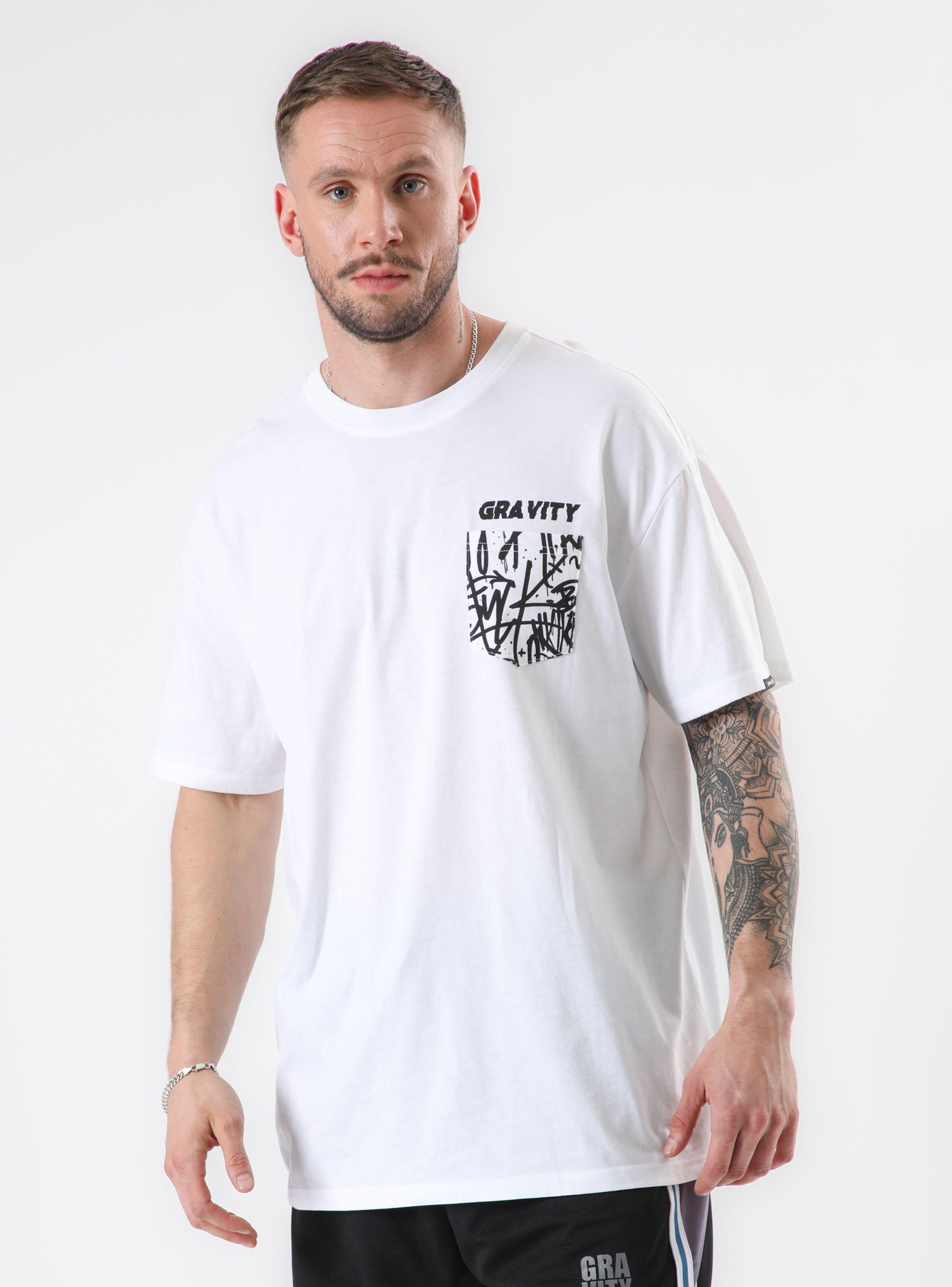 Polera MC Oversize Bolsillo En El Pecho Back Print Graffiti-0