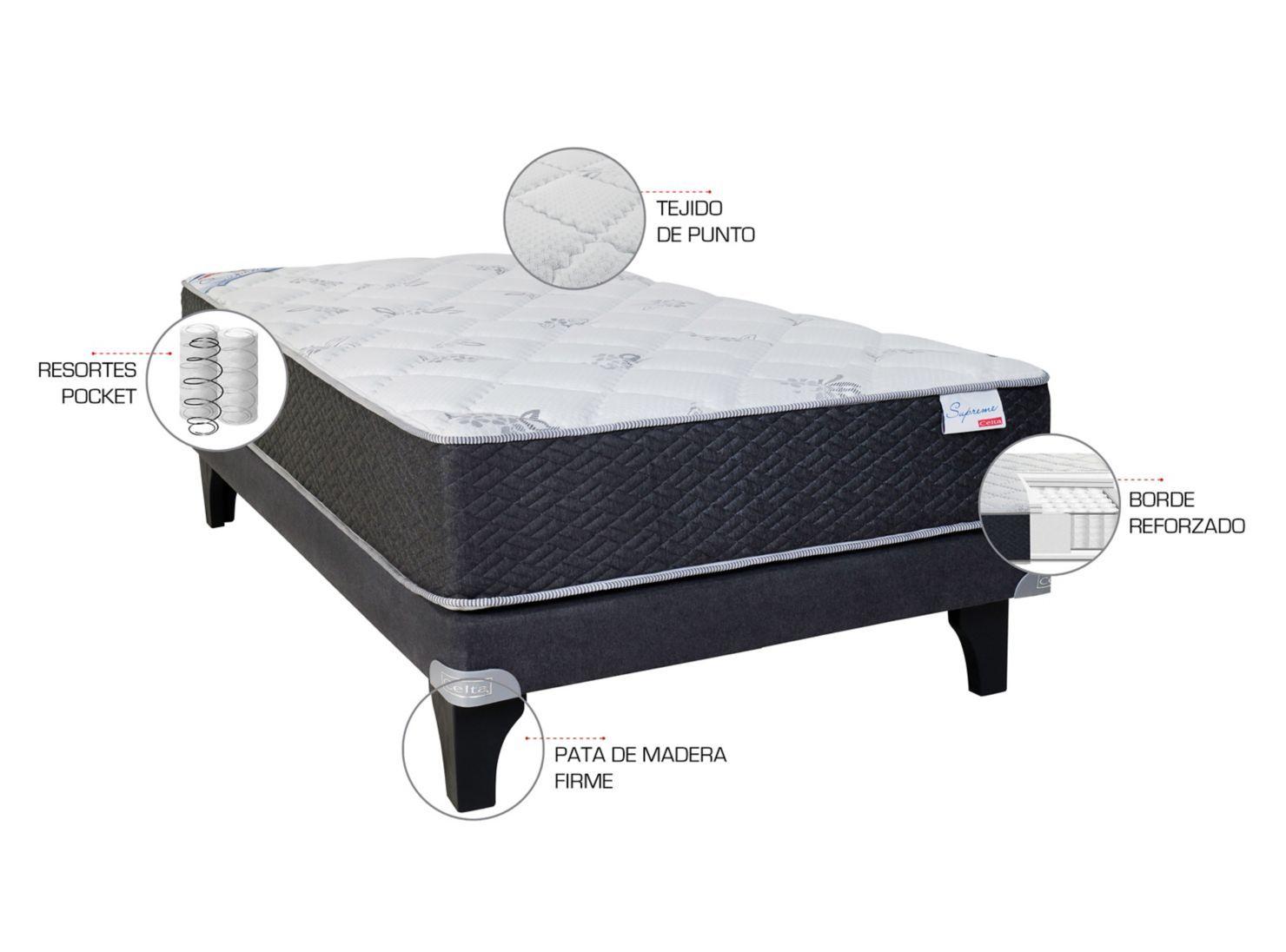 Cama Europea Supreme 2 Plazas Base Dividida-2
