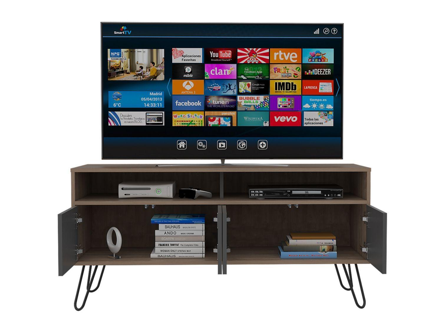 Rack TV 55" Vassel Miel Plomo TuHome-5
