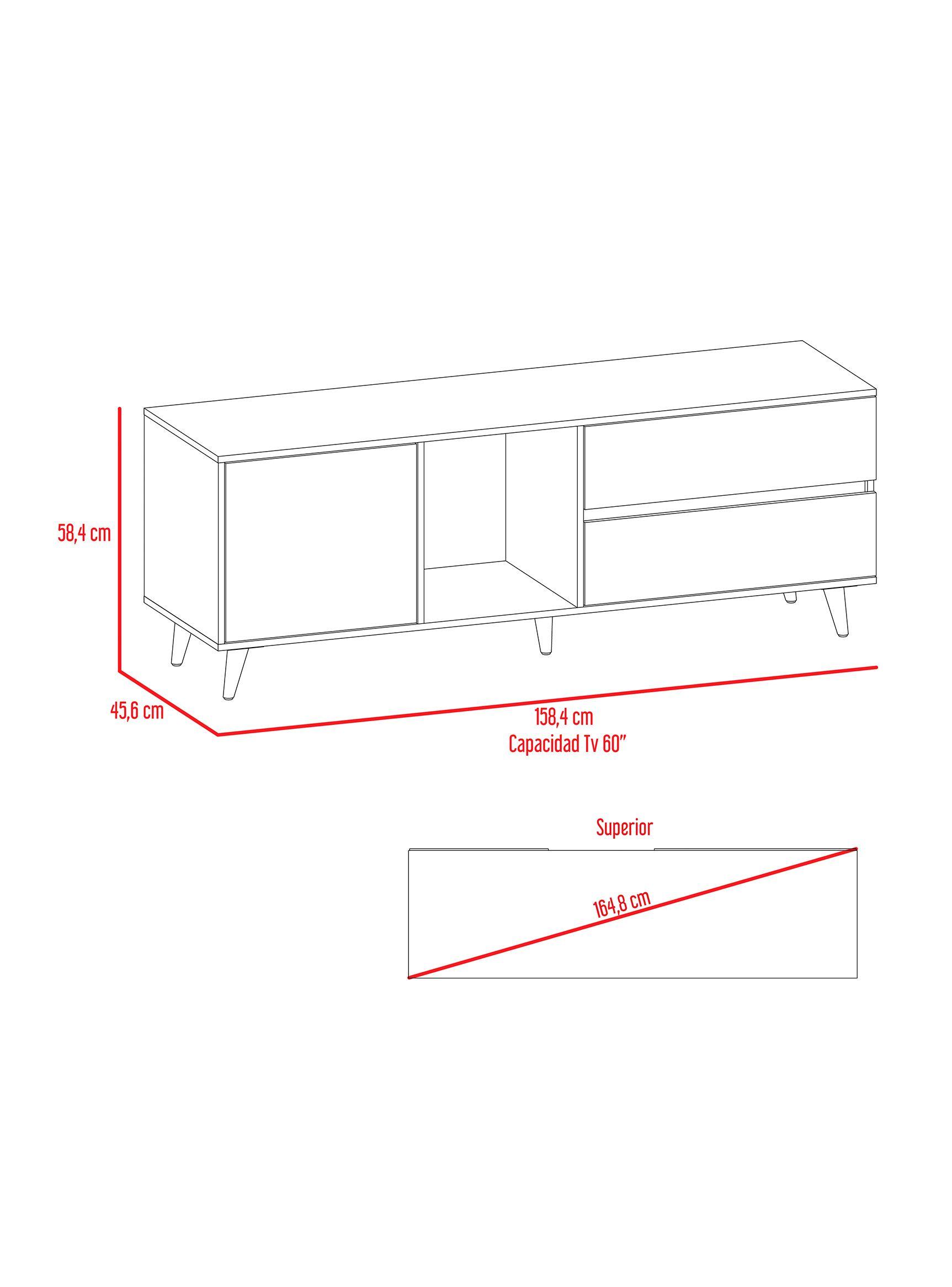 Rack TuHome TV 60" Salem Miel Plomo-2