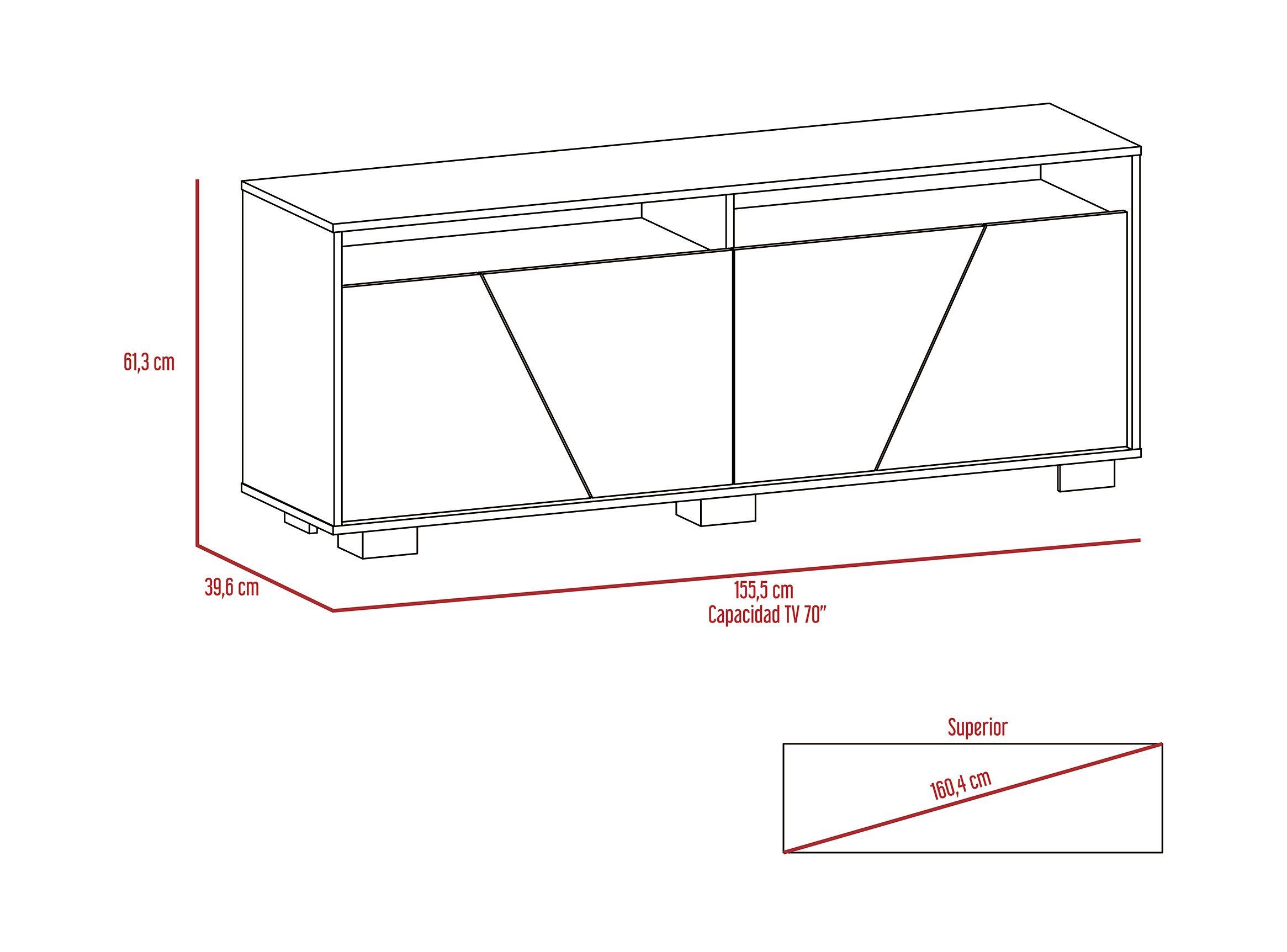 Rack TV 70" Fraktal Habano Miel TuHome-2