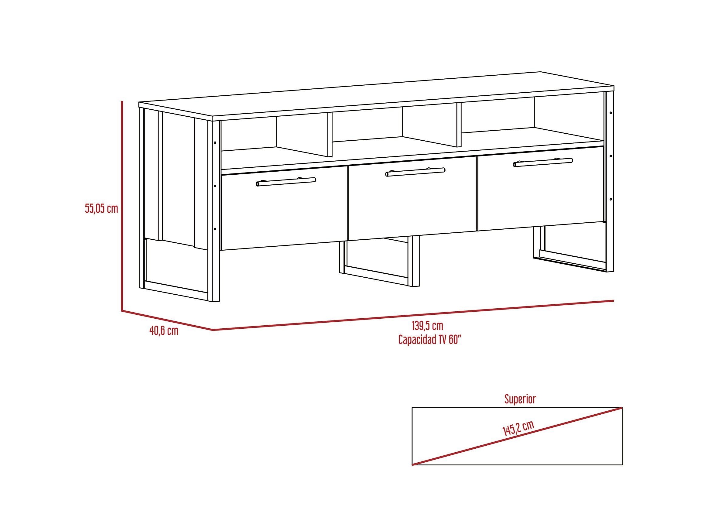 Rack TuHome TV 60" Magnum Miel-2