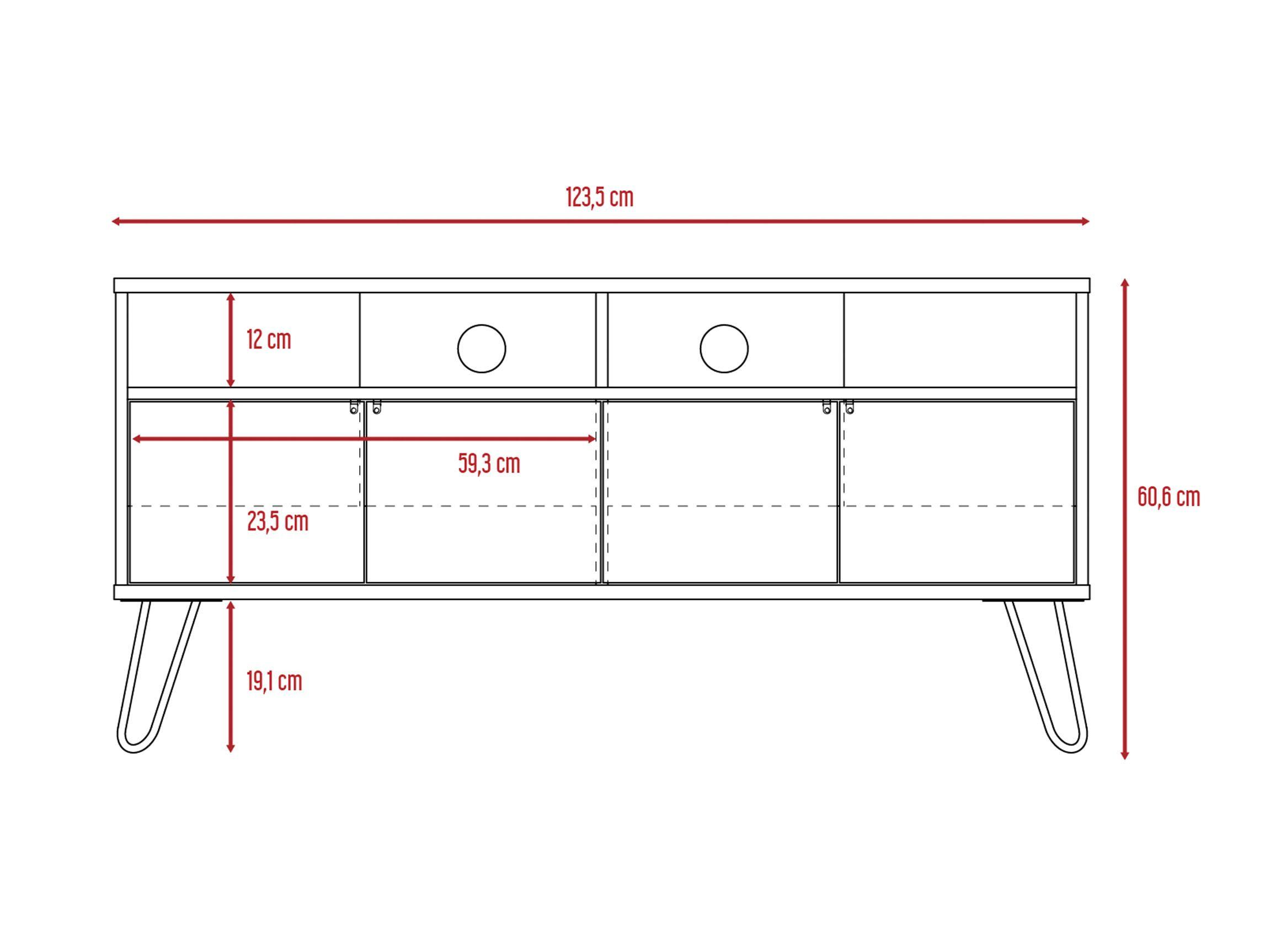 Combo Muebles Vassel Miel Plomo Rack TV 55" + Mesa Centro TuHome-2