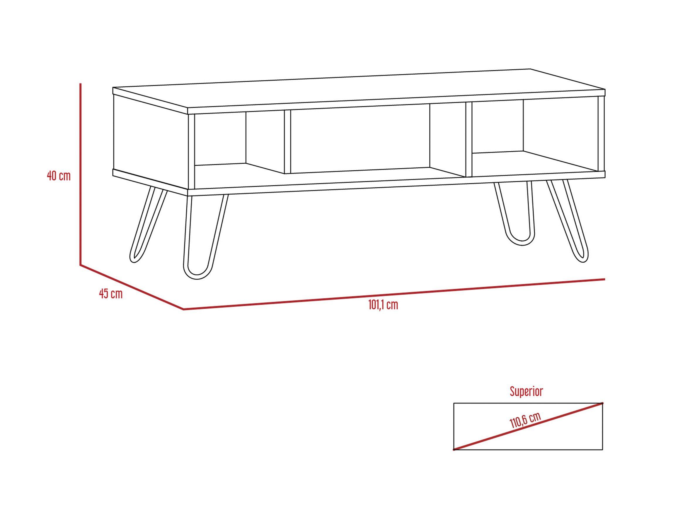 Combo TuHome Muebles Vassel Miel Plomo Bar + Mesa de Centro TuHome-3