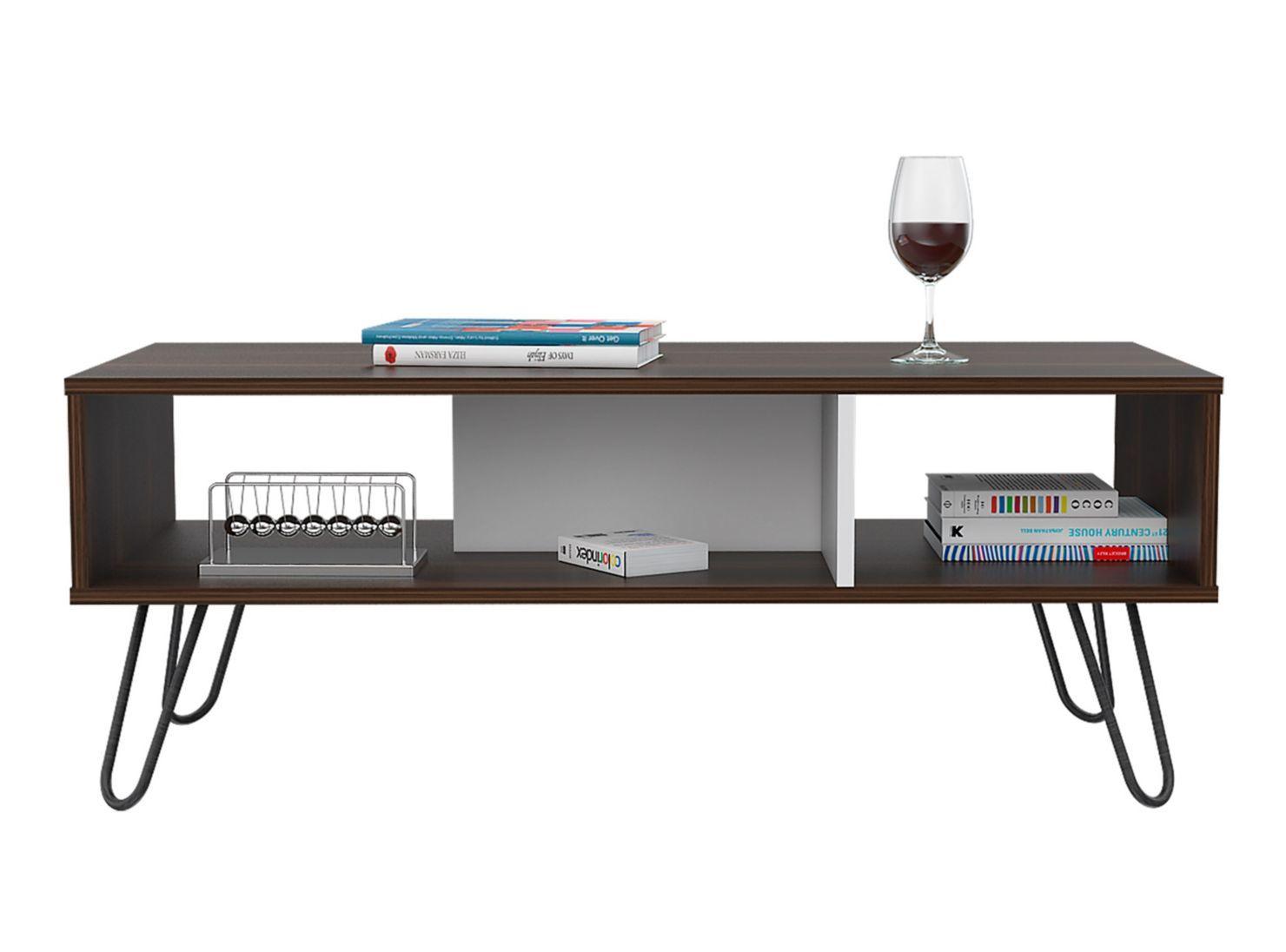 Combo Muebles Vassel Habano Blanco Bar + Mesa de Centro-3
