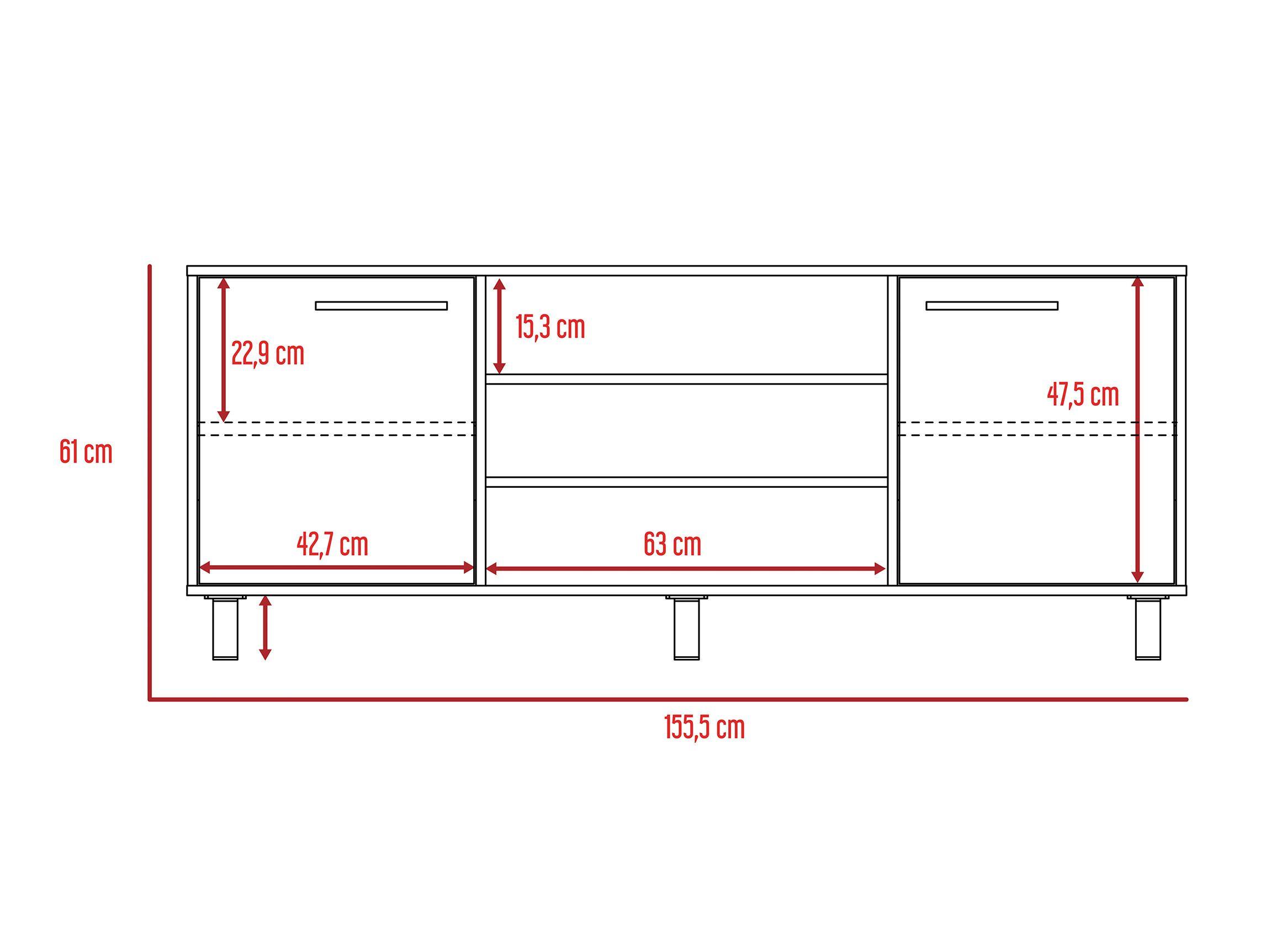 Rack TV 65" + Mesa Centro Kaia Negro Miel TuHome-2