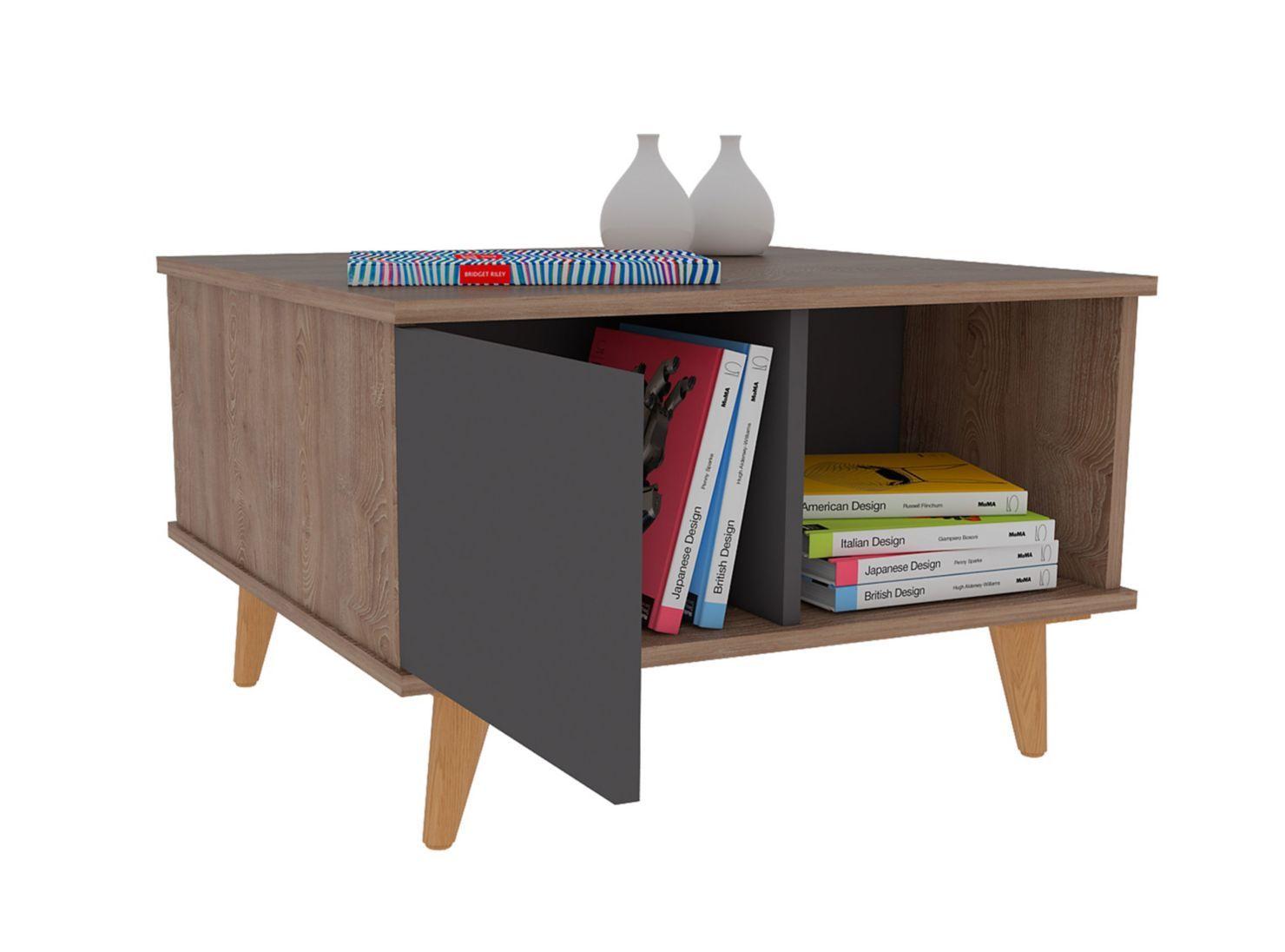Rack TuHome TV 60" + Mesa Centro Salem Miel Plomo-7