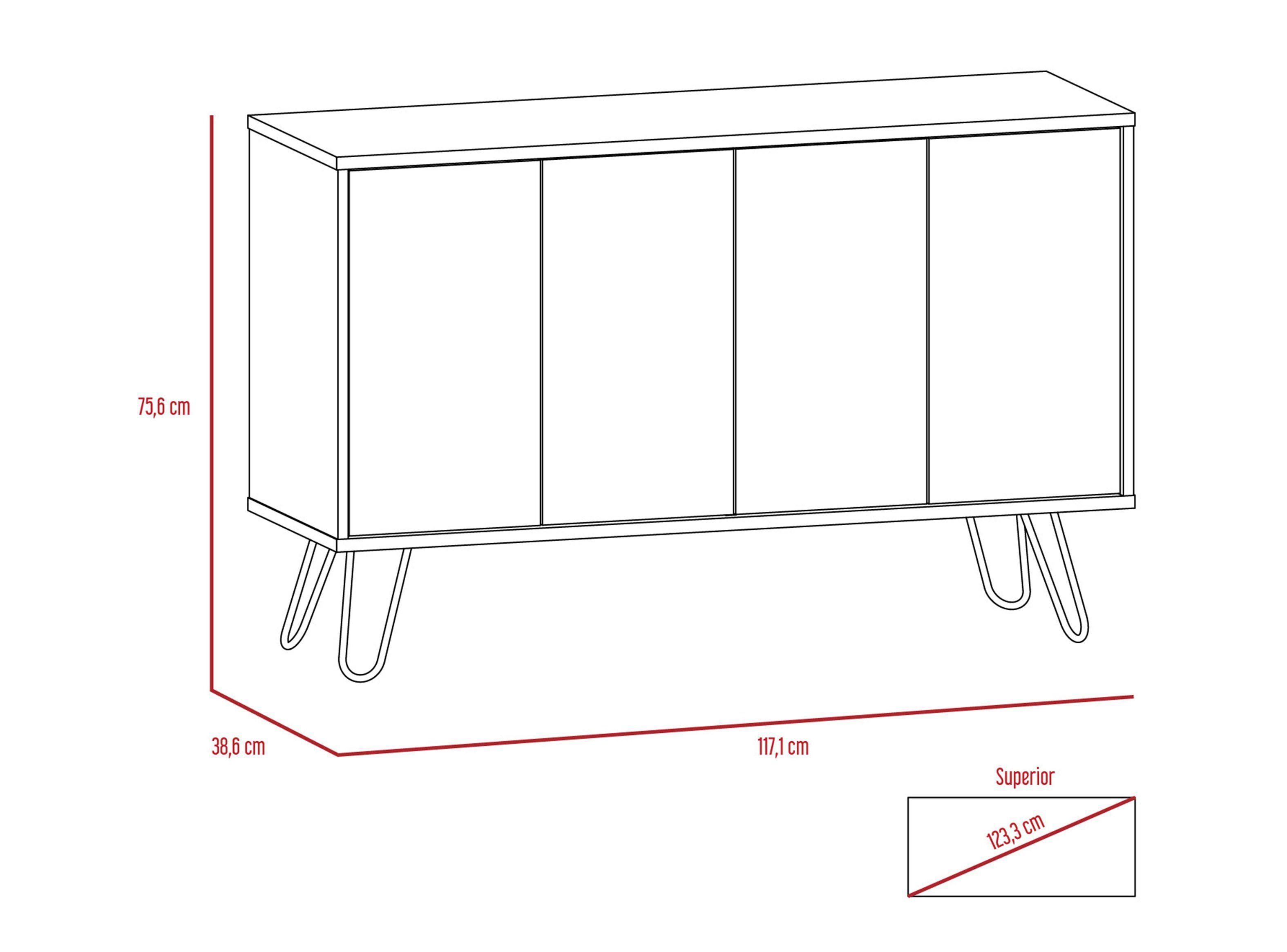 Combo Muebles Vassel Miel Plomo Buffet + Rack TV 55" TuHome-4