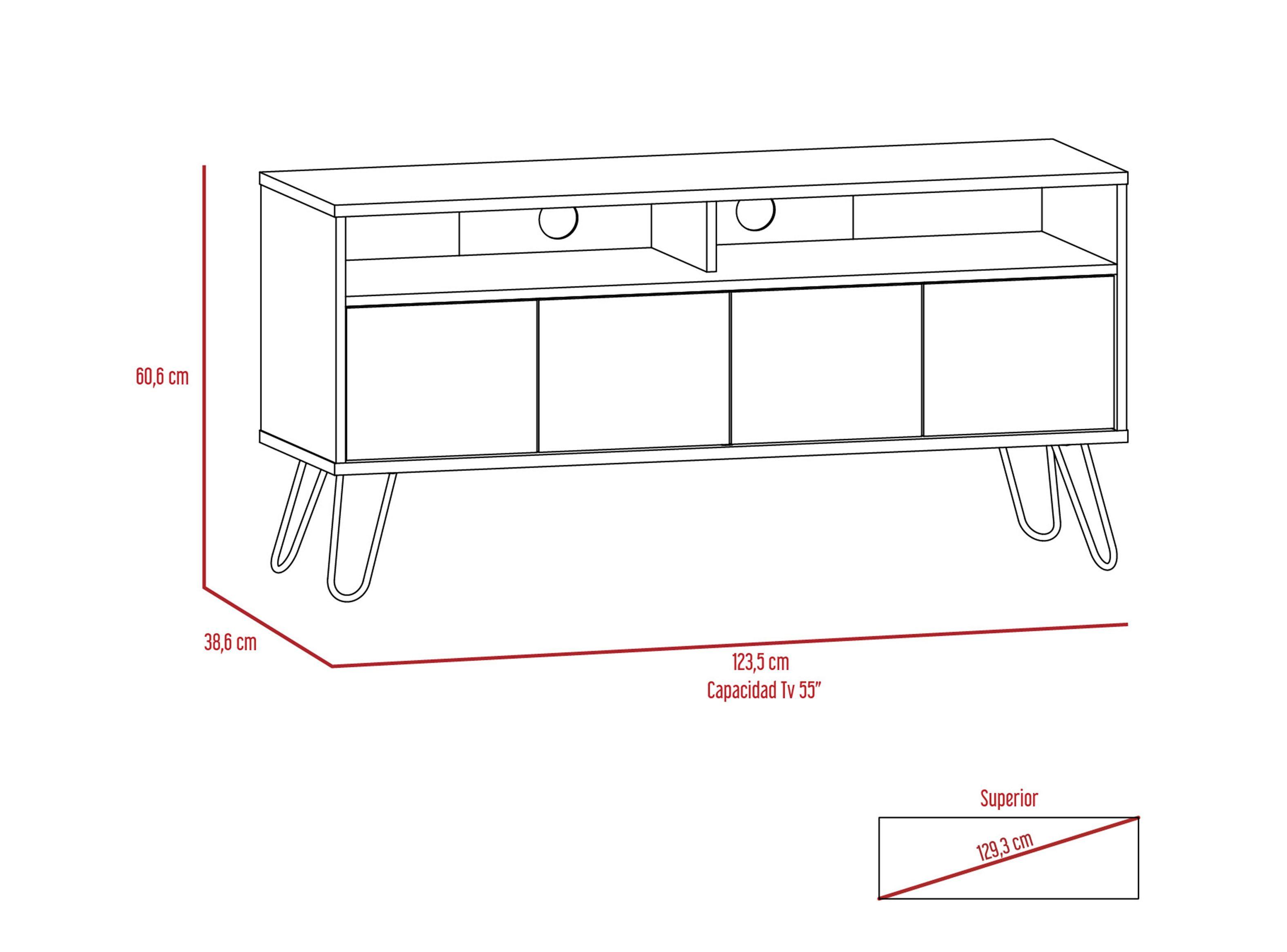 Combo Muebles Vassel Miel Plomo Buffet + Rack TV 55" TuHome-2