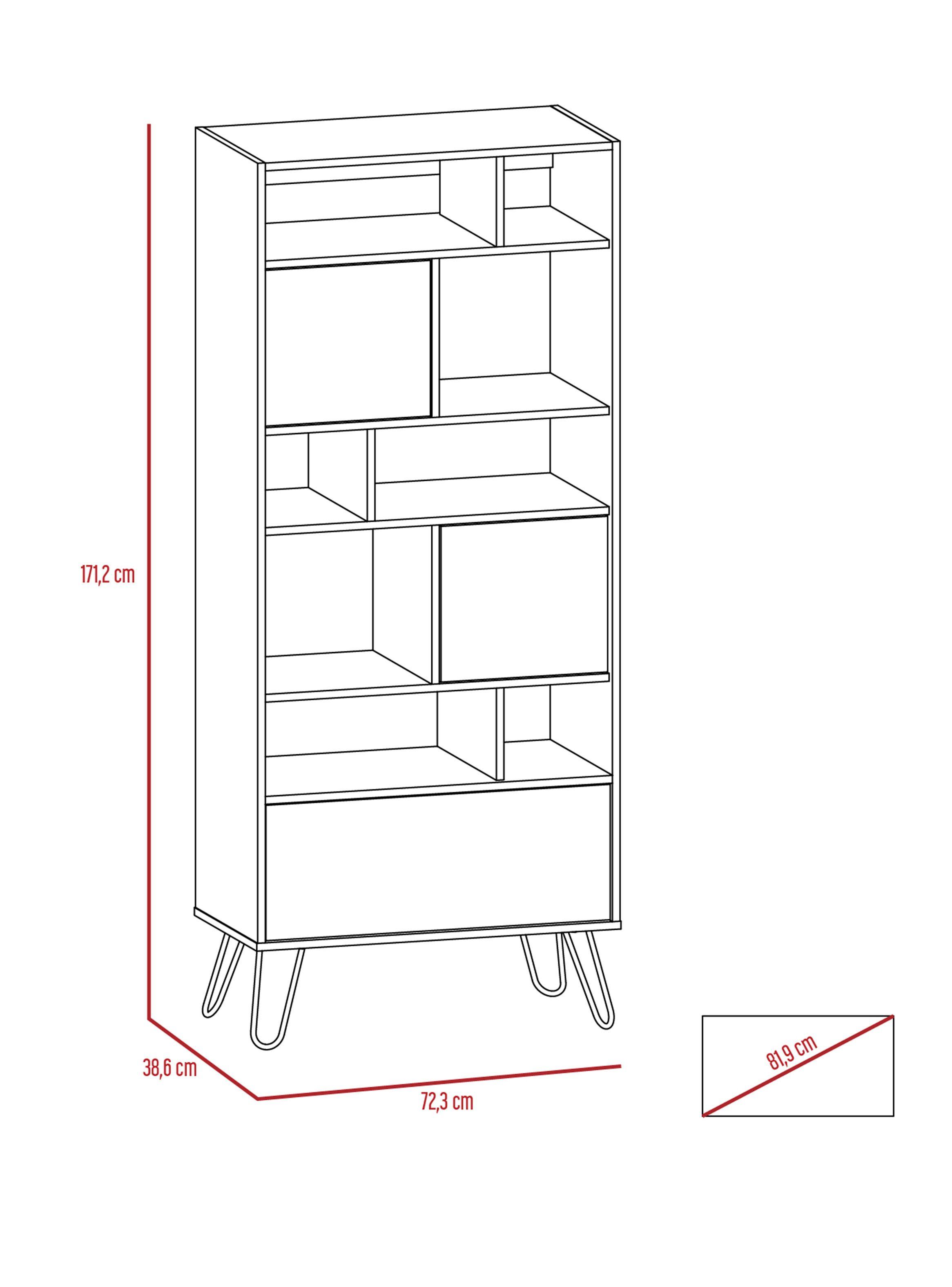 Combo TuHome Muebles Vassel Miel Plomo Biblioteca + Bar TuHome-4