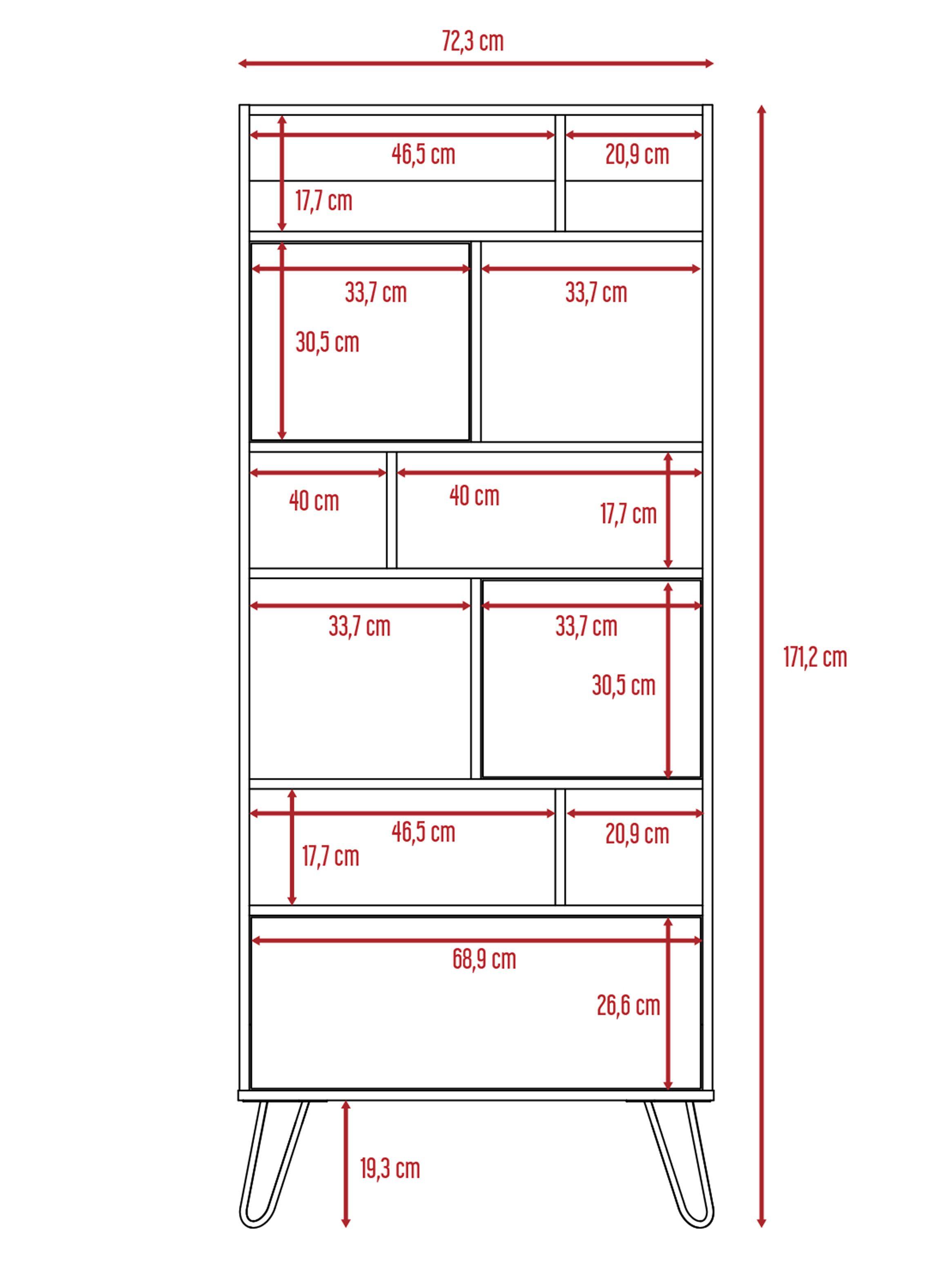 Combo Muebles Vassel Habano Blanco Biblioteca + Bar TuHome-3