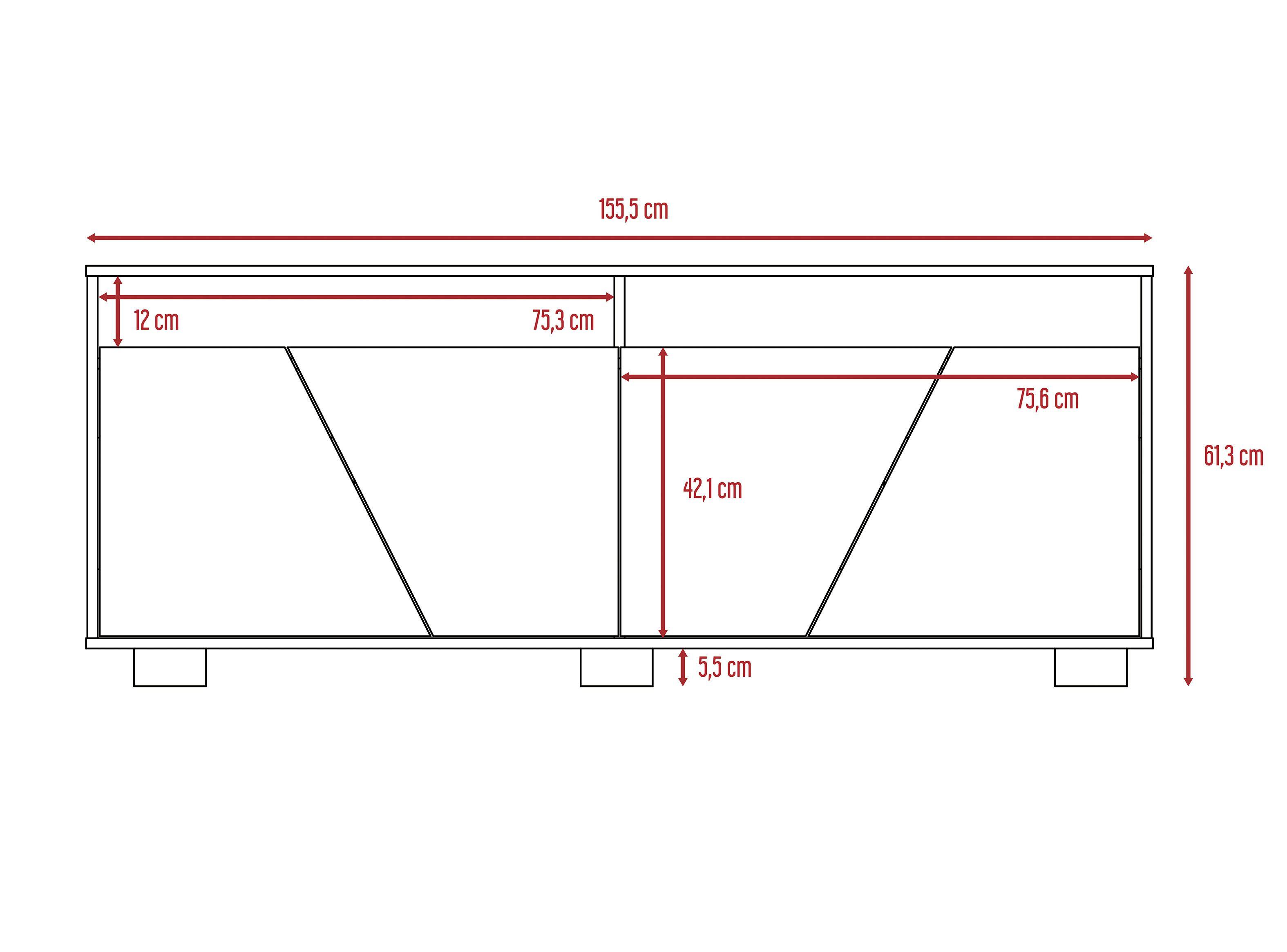 Combo Muebles Fraktal Habano Miel Arrimo + Rack TV TuHome-1