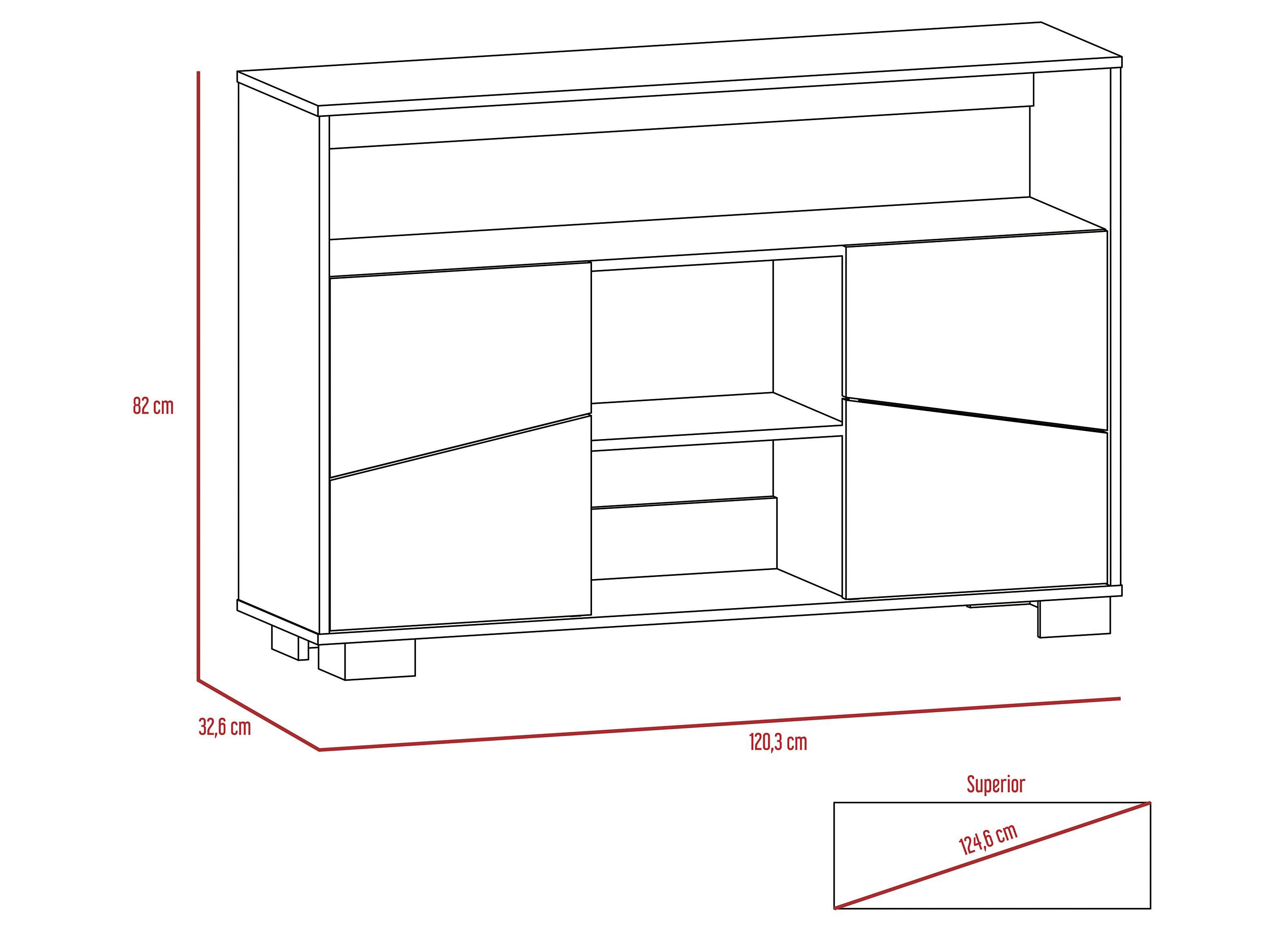 Combo Muebles Fraktal Habano Miel Arrimo + Rack TV TuHome-4