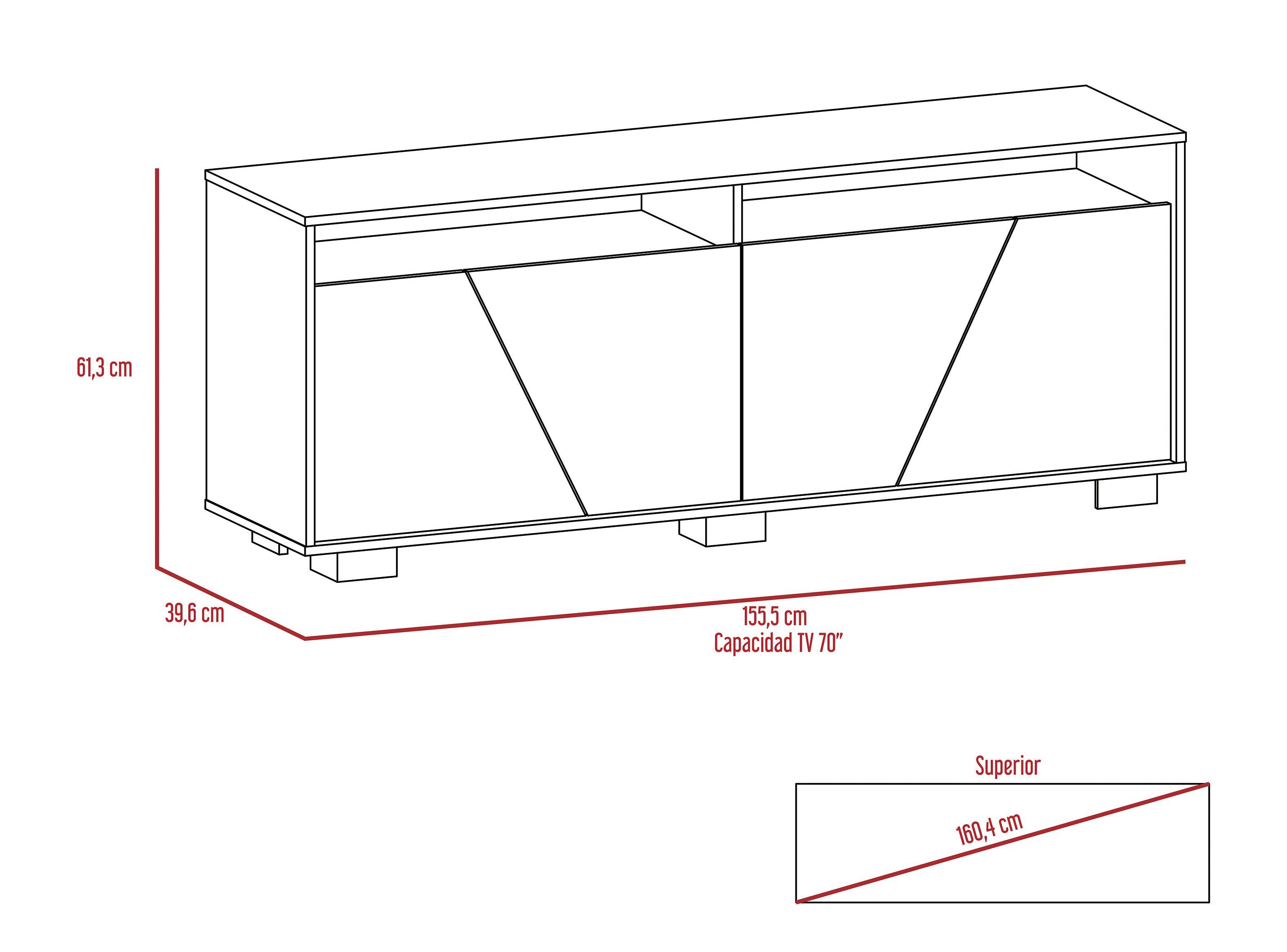 Combo Muebles Fraktal Habano Miel Arrimo + Rack TV TuHome-2