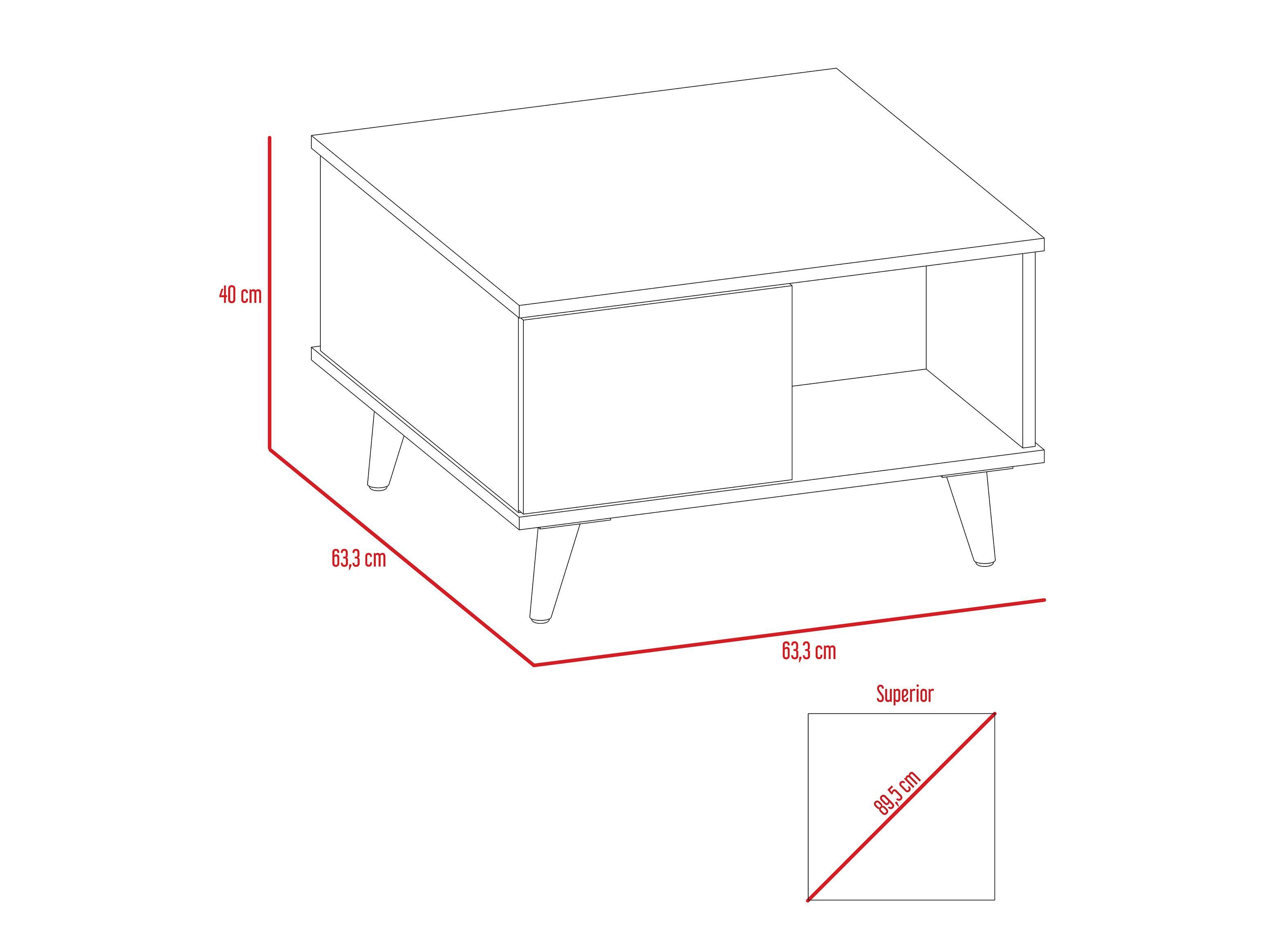 Combo TuHome Muebles Salem Miel Plomo Bar + Mesa Centro-2