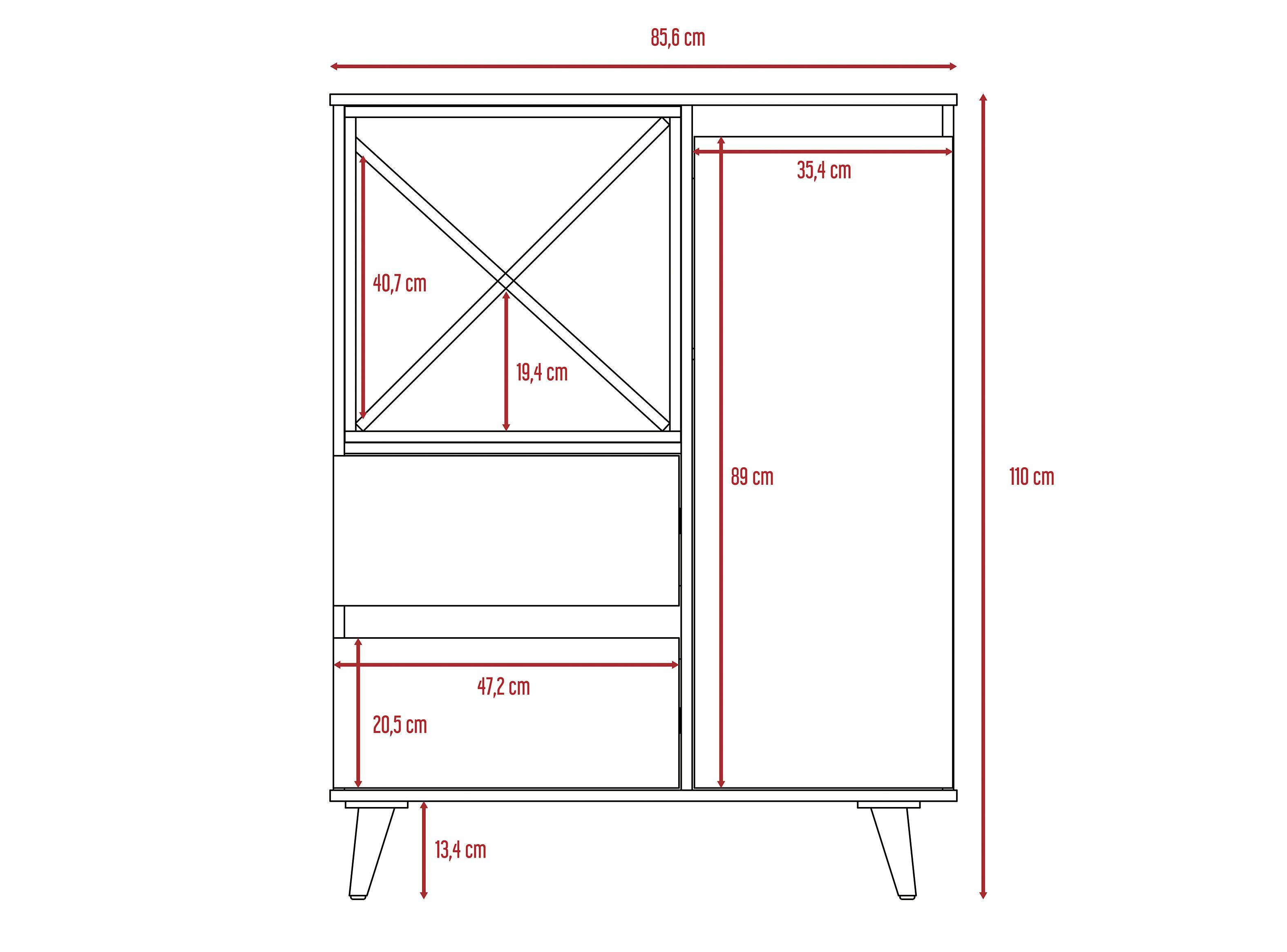 Combo TuHome Muebles Salem Miel Plomo Bar + Mesa Centro-3