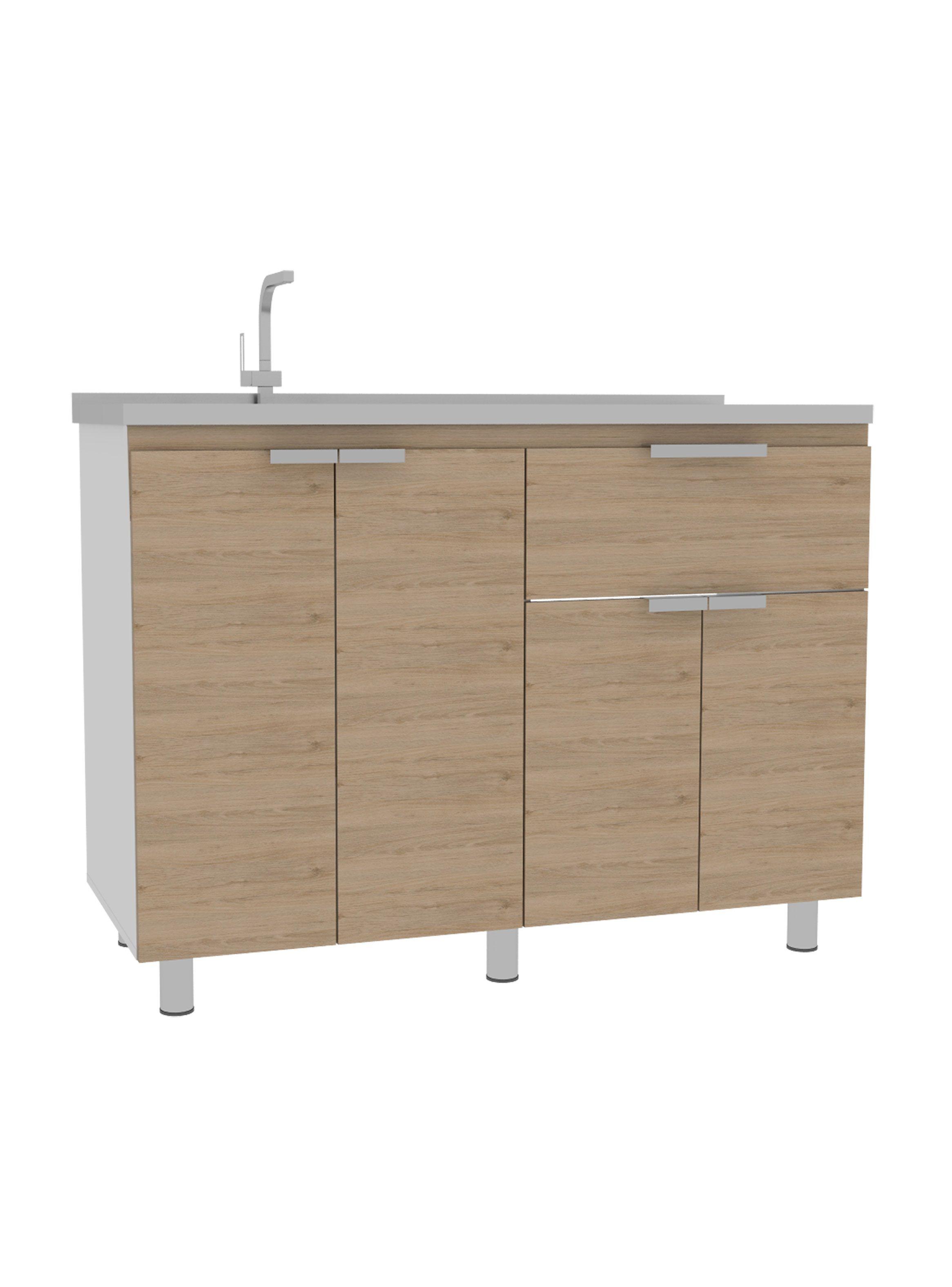 Mueble Cocina Inferior Fendi Blanco Roble Gris-0