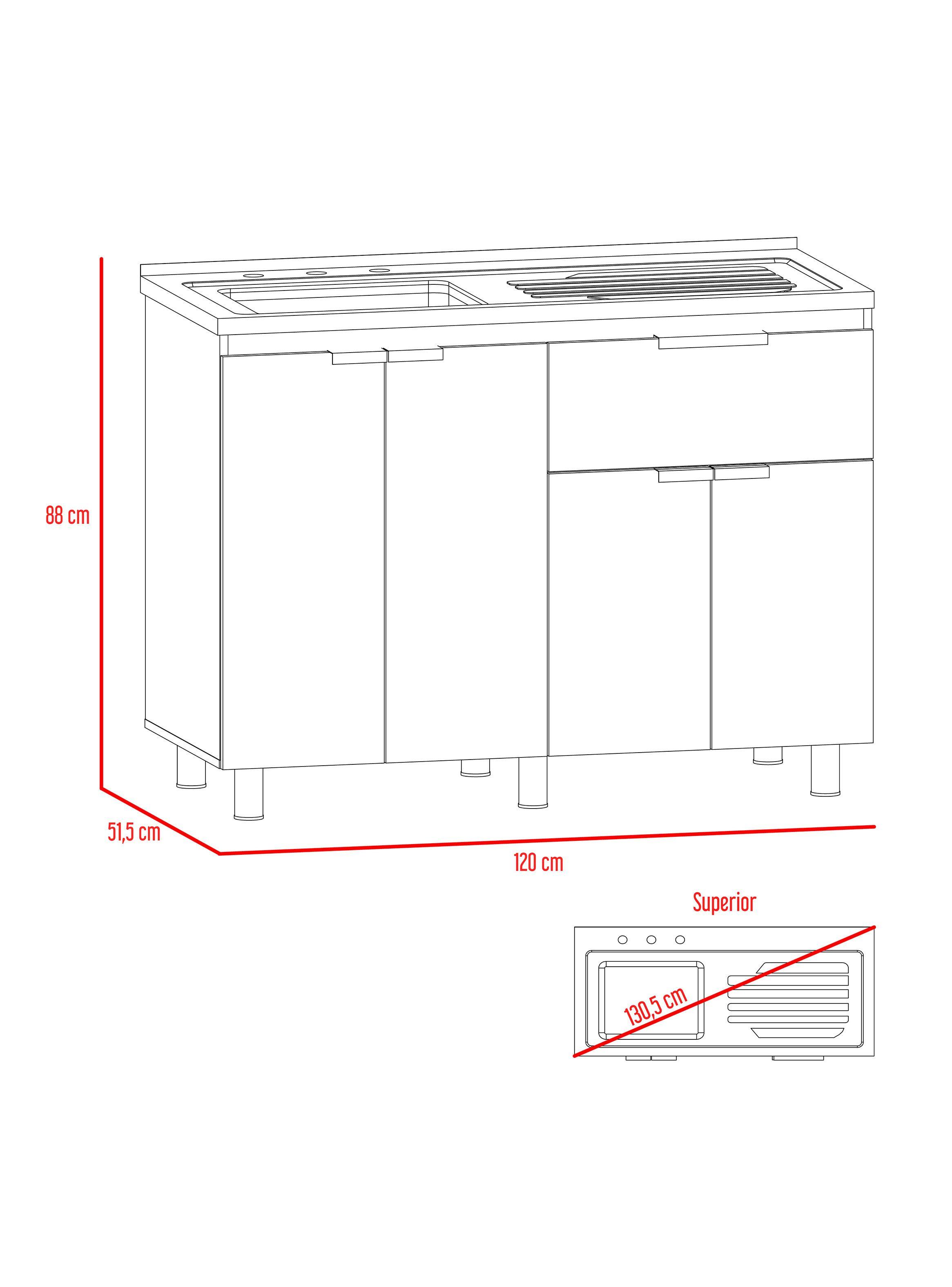 Mueble Cocina Inferior Fendi Blanco Roble Gris-1