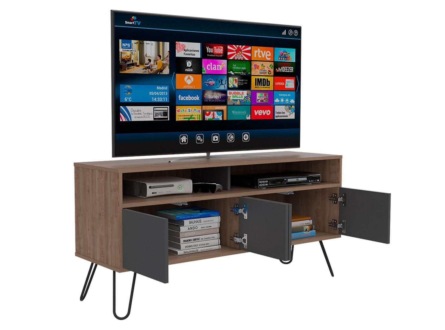 Combo Muebles Vassel Miel Plomo Bar + Rack TV + Mesa de Centro TuHome-9
