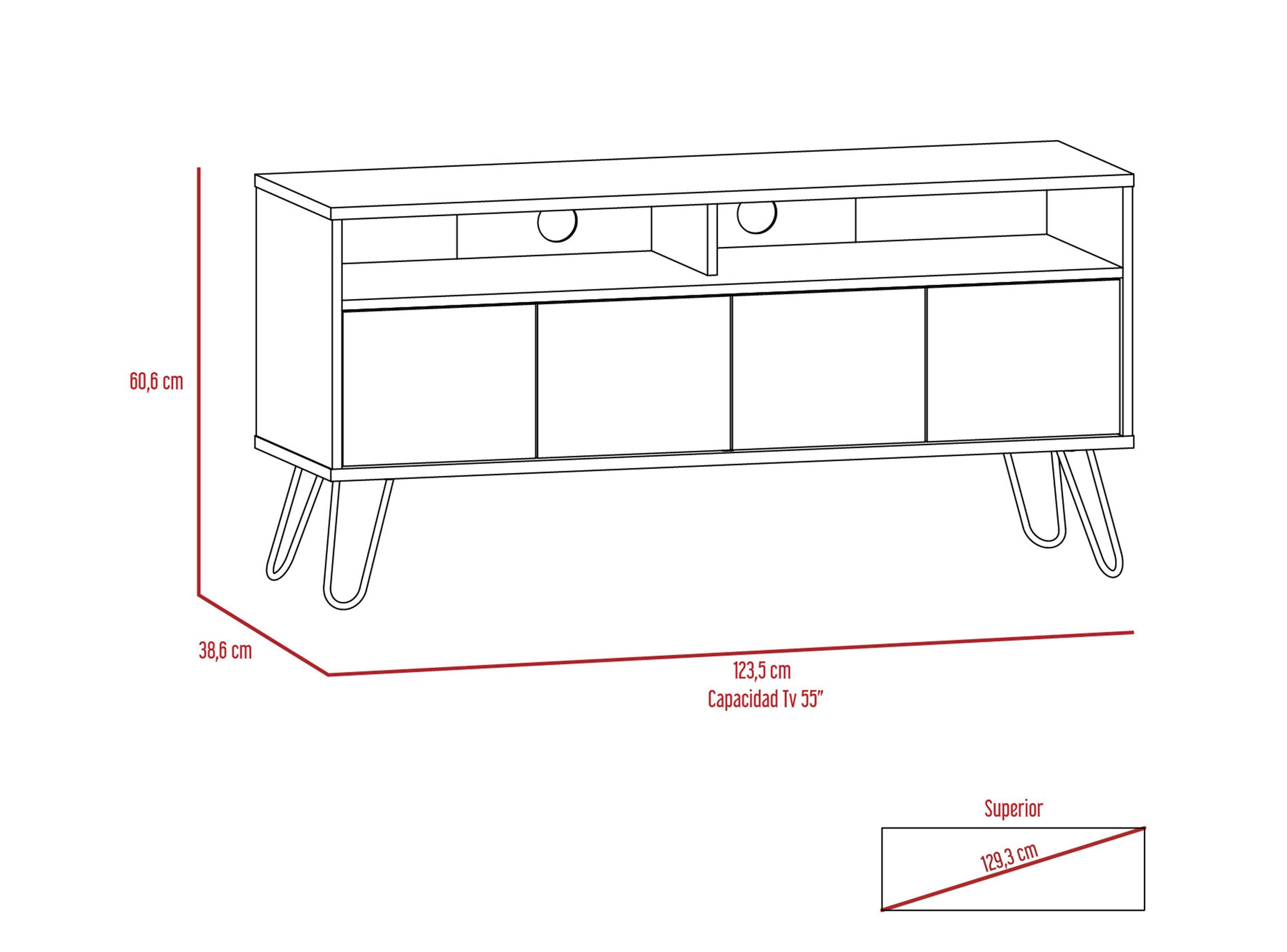Combo Muebles Vassel Miel Plomo Bar + Rack TV + Mesa de Centro TuHome-4